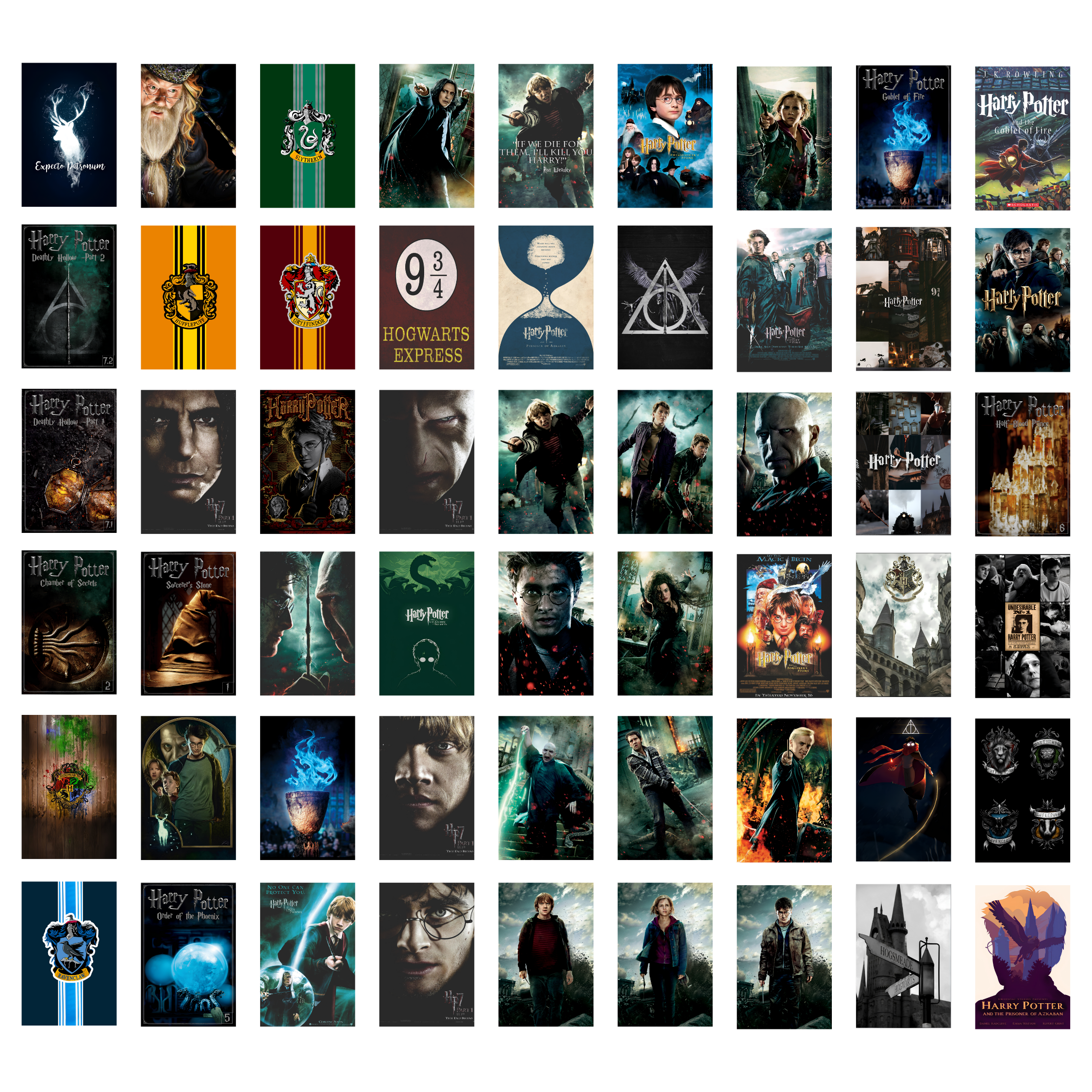 HARRY POTTER PACK OF 54 POSTERS| EACH POSTER "4X6" INCHES