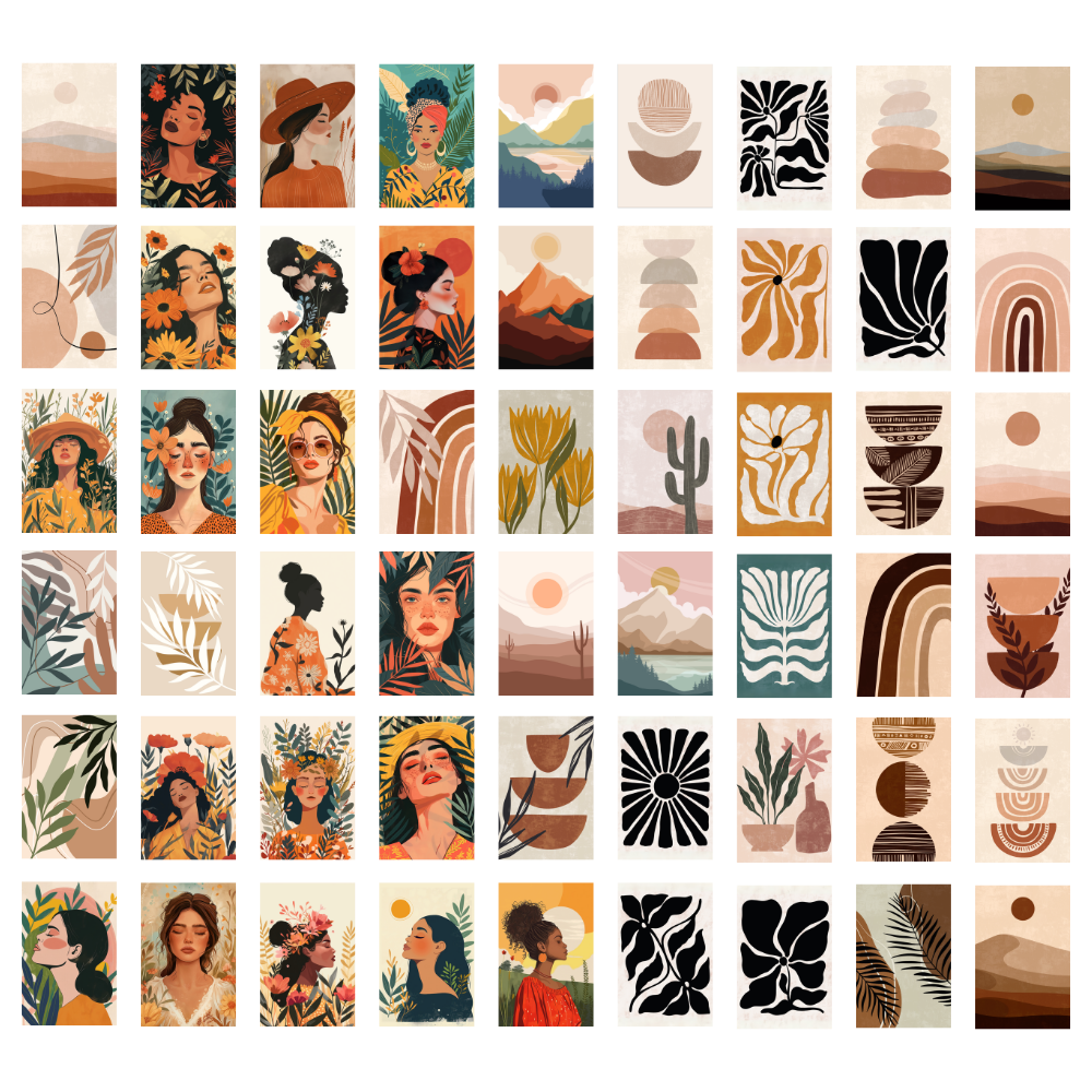 BOHO PACK OF 54 POSTERS| EACH POSTER "4X6" INCHES