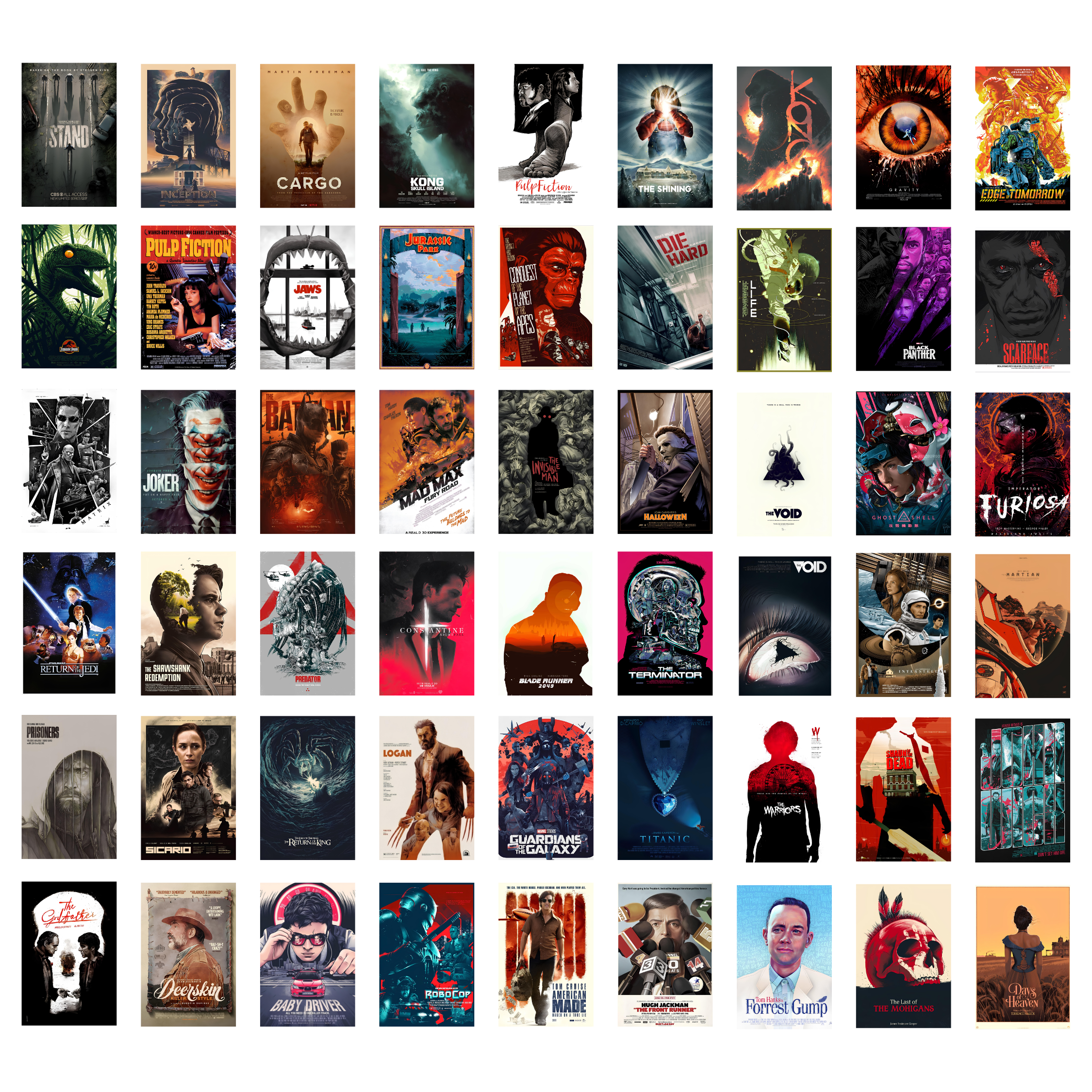 HOLLYWOOD PACK OF 54 POSTERS| EACH POSTER "4X6" INCHES