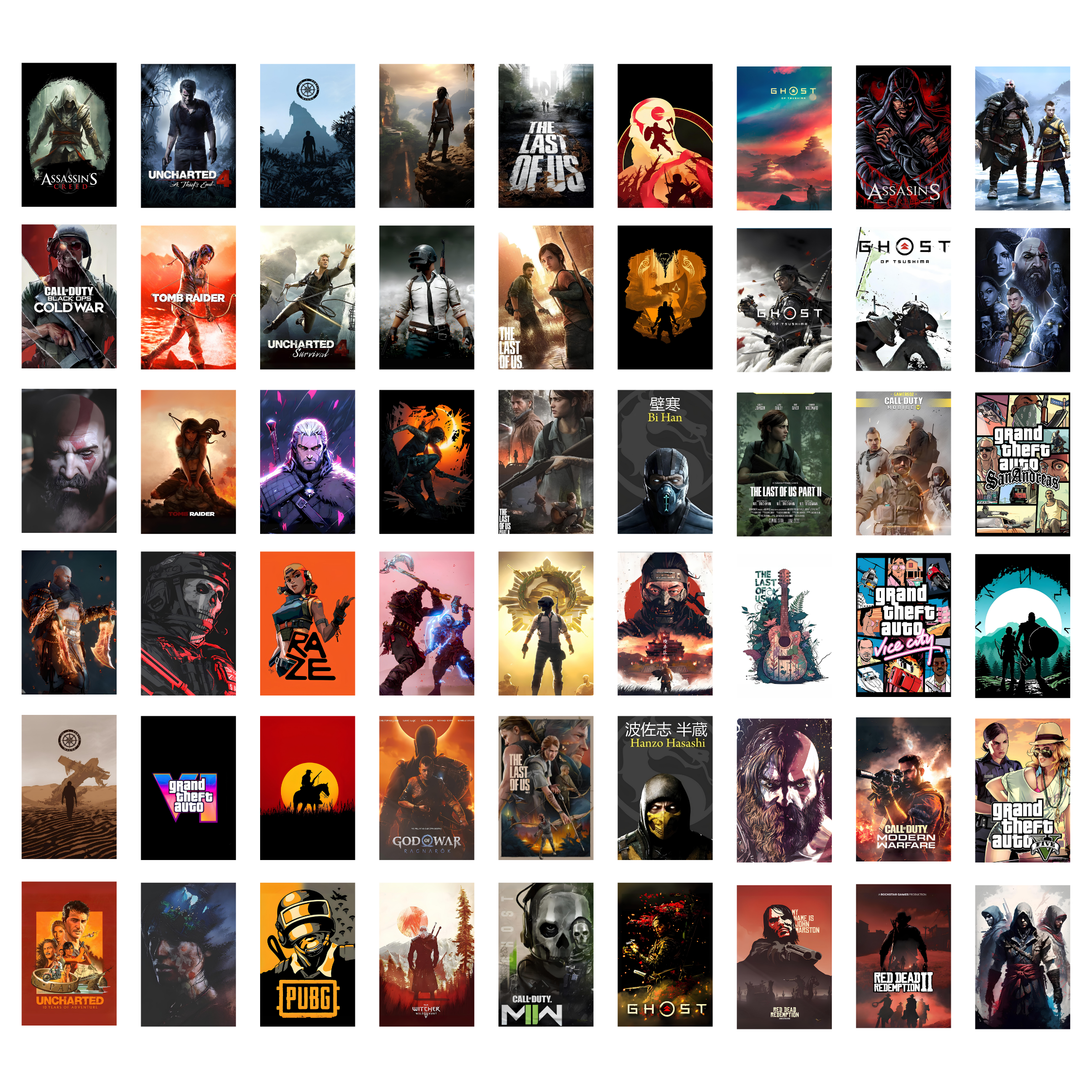 GAMES PACK OF 54 POSTERS| EACH POSTER "4X6" INCHES