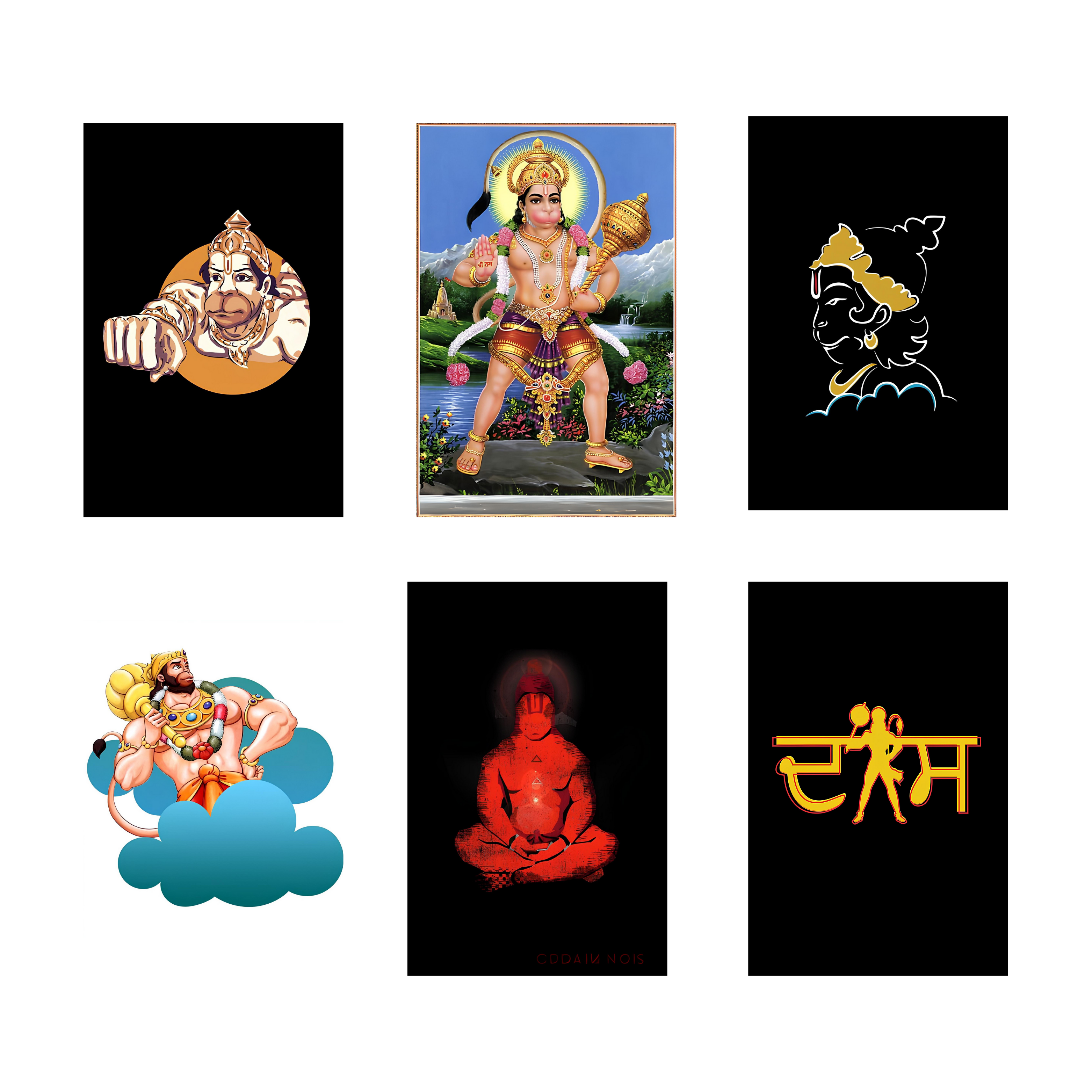 HANUMAN PACK OF 6 POSTERS SET 6
