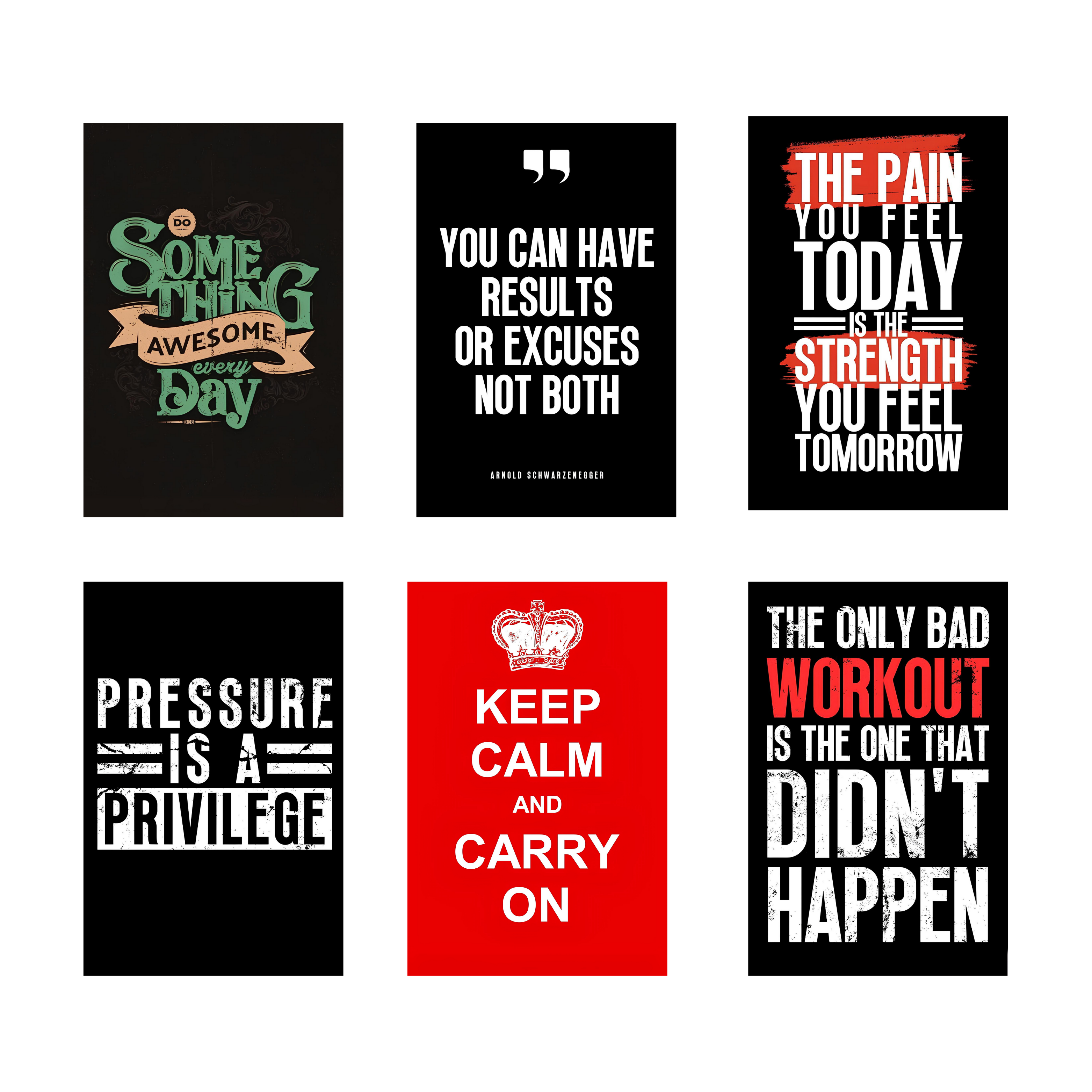 MOTIVATIONAL PACK OF 6 POSTERS SET 2