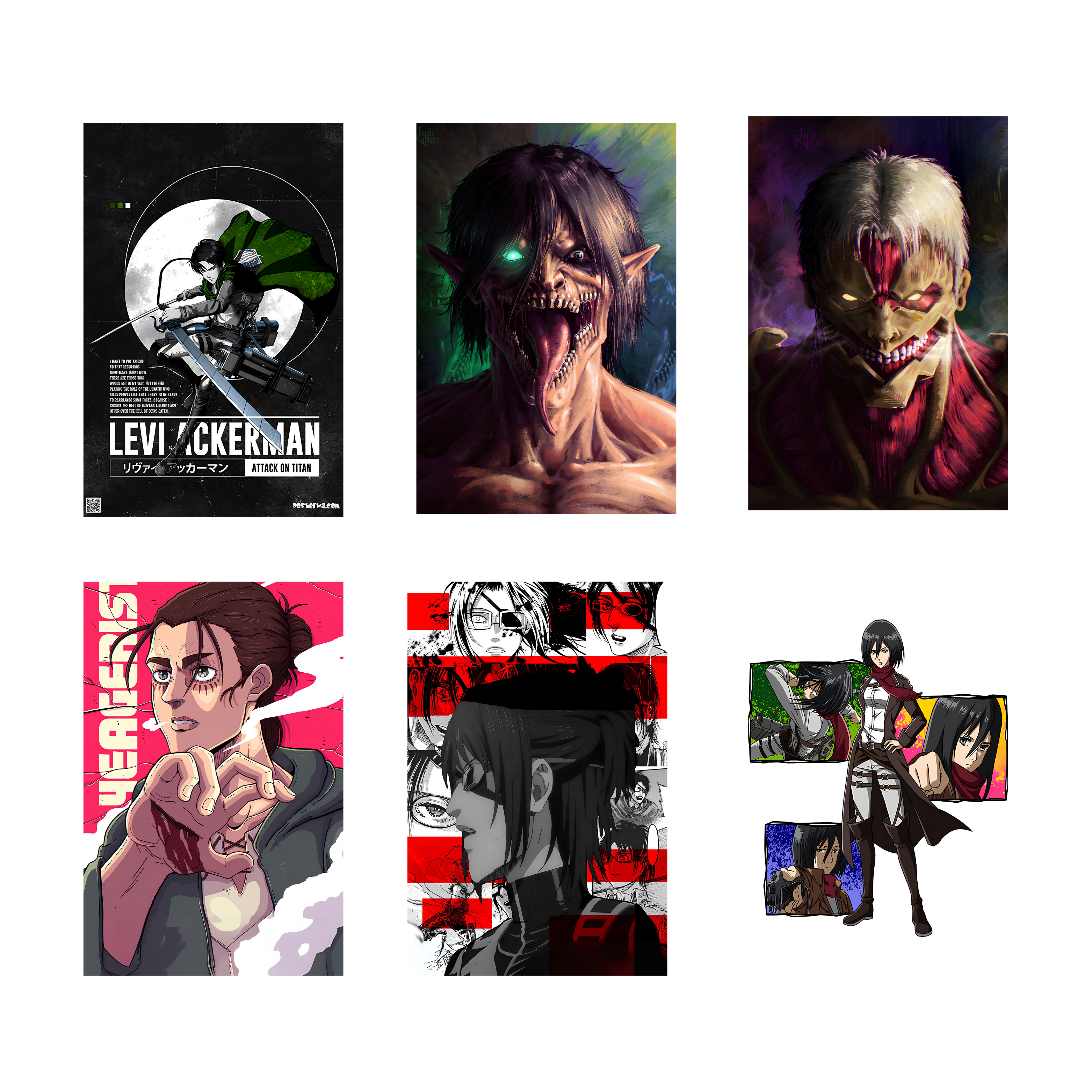 AOT PACK OF 6 POSTERS SET 2