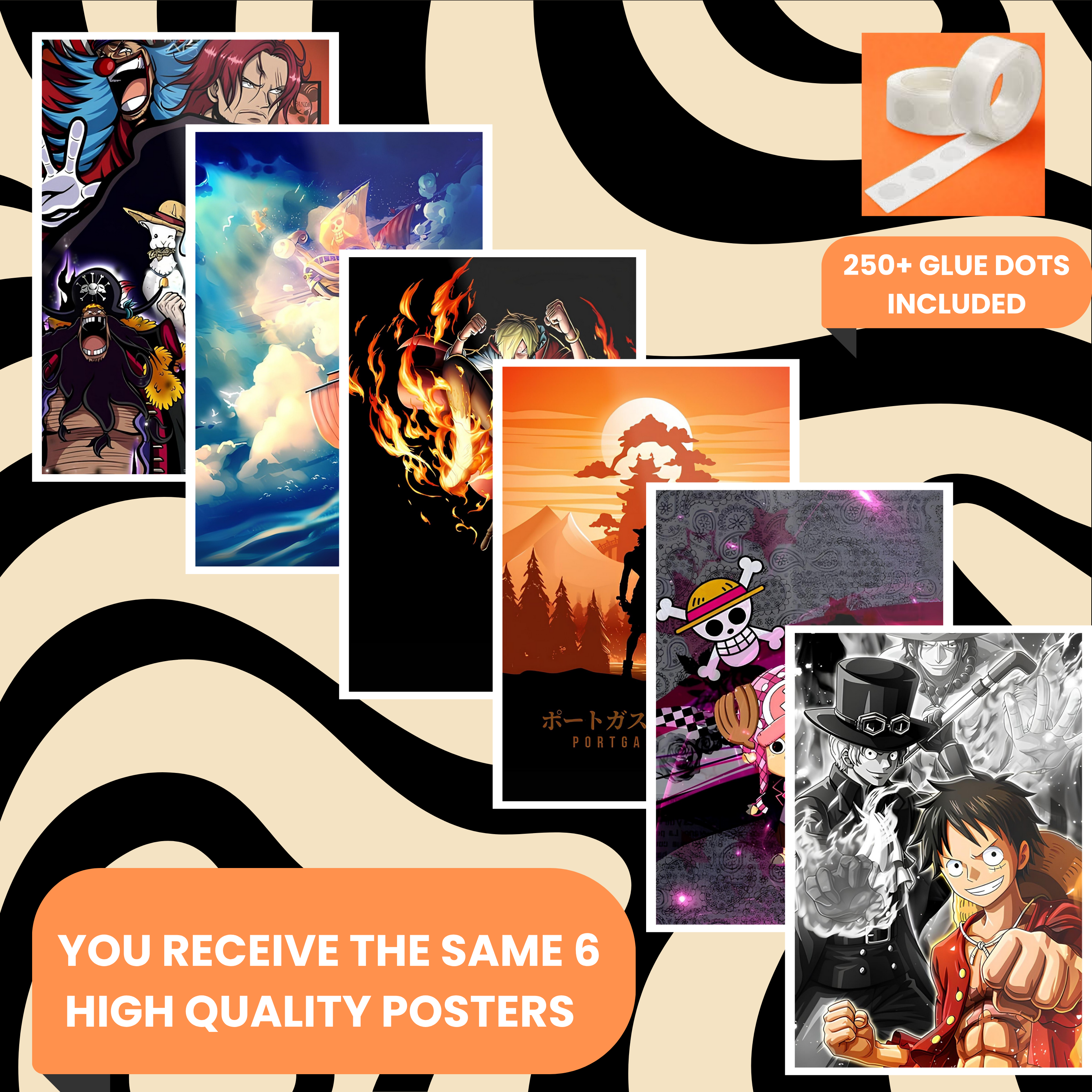 ONE PIECE PACK OF 6 POSTERS SET 5