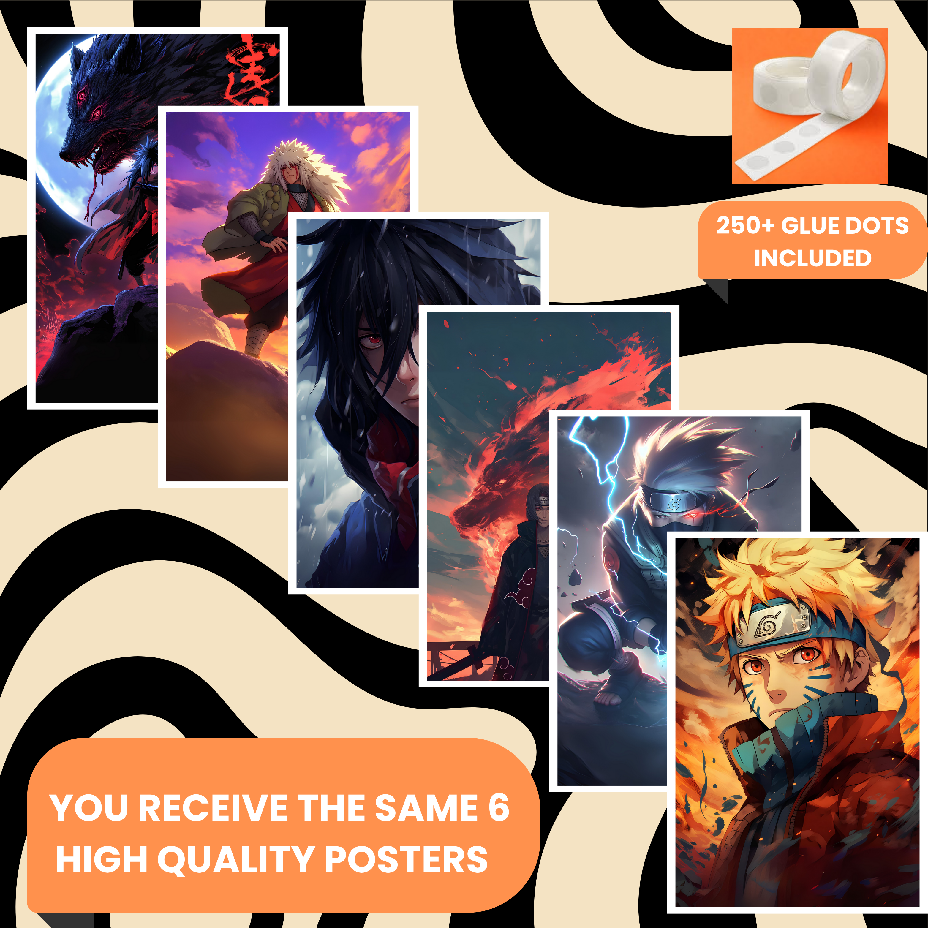 NARUTO PACK OF 6 POSTERS SET 2