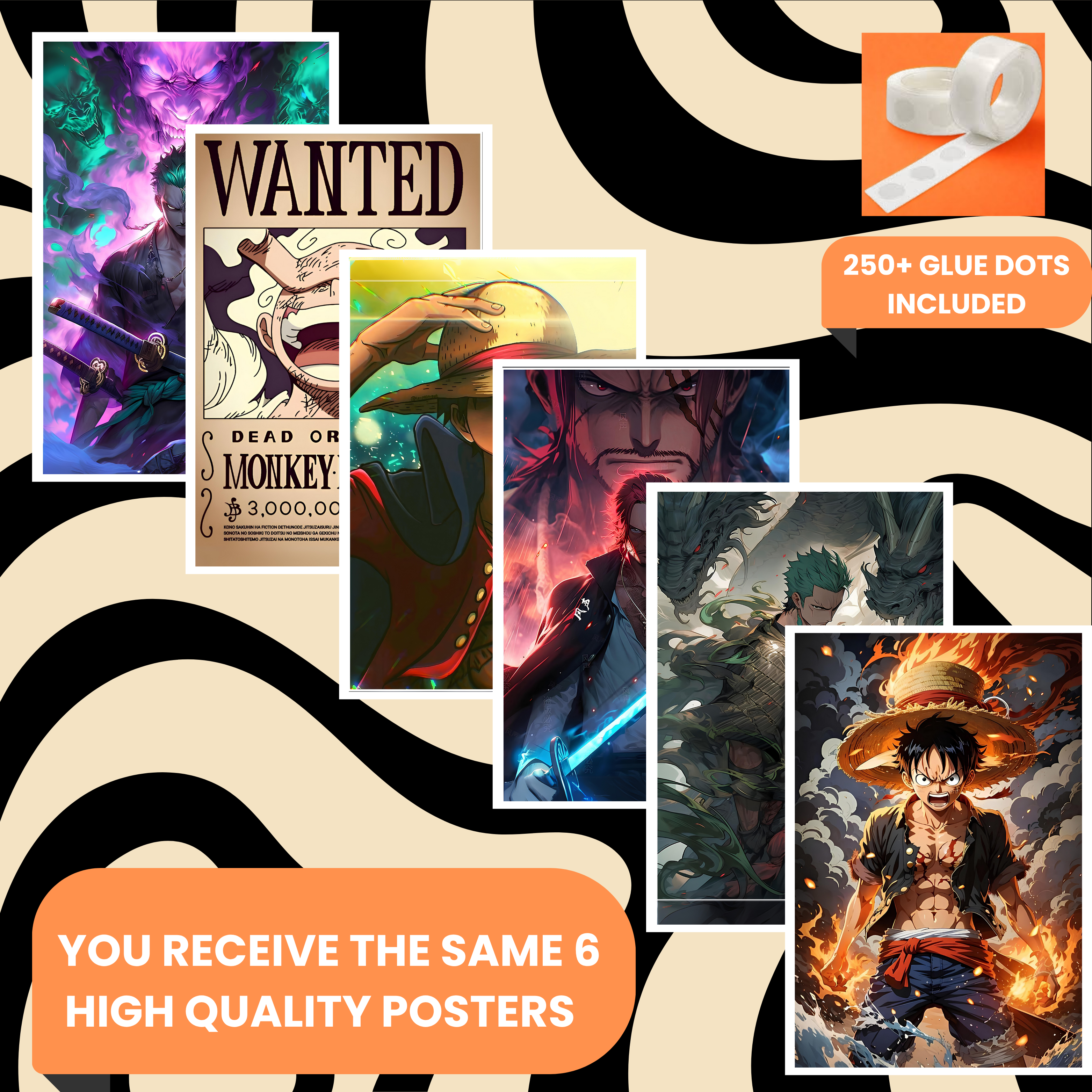 ONE PIECE PACK OF 6 POSTERS SET 1