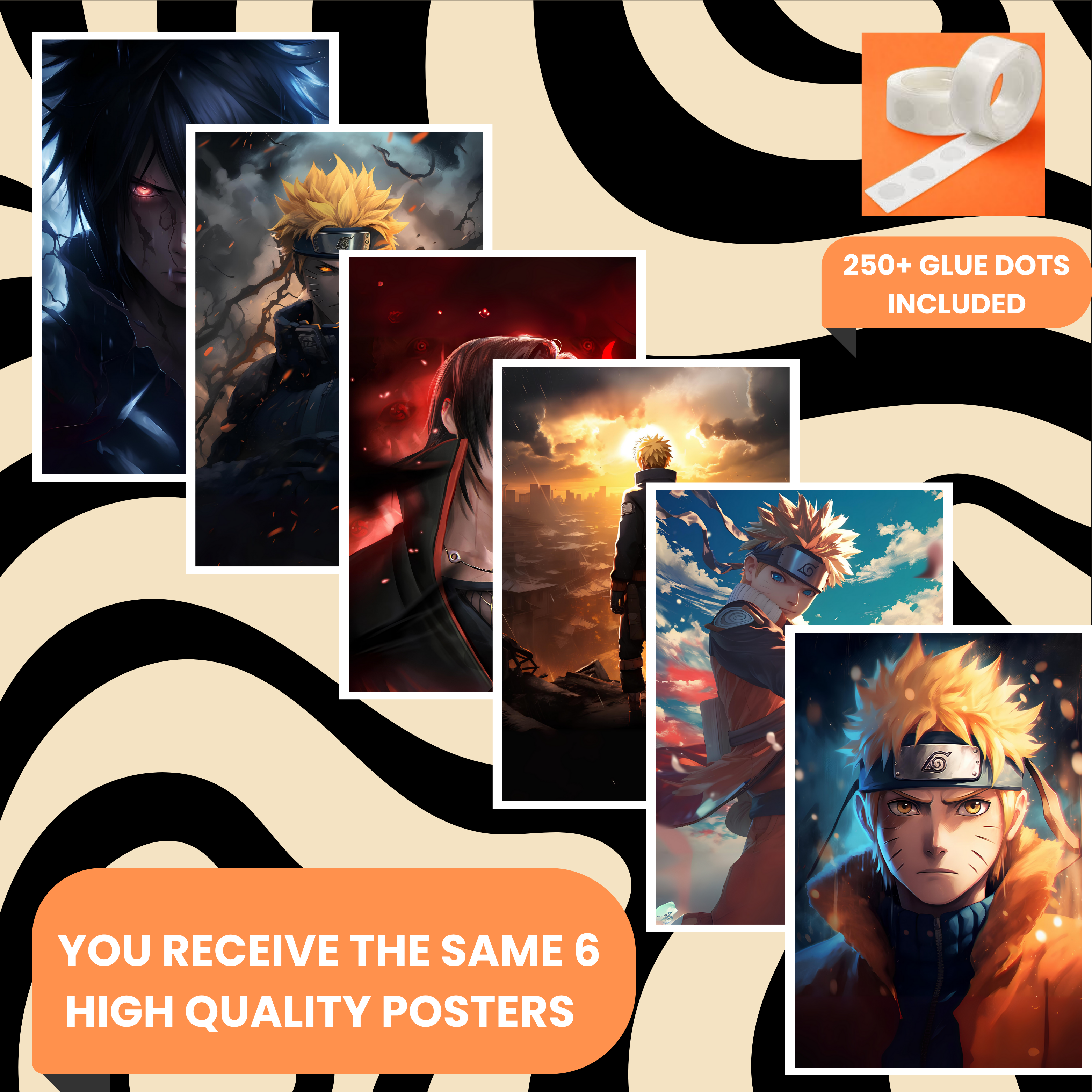 NARUTO PACK OF 6 POSTERS SET 3