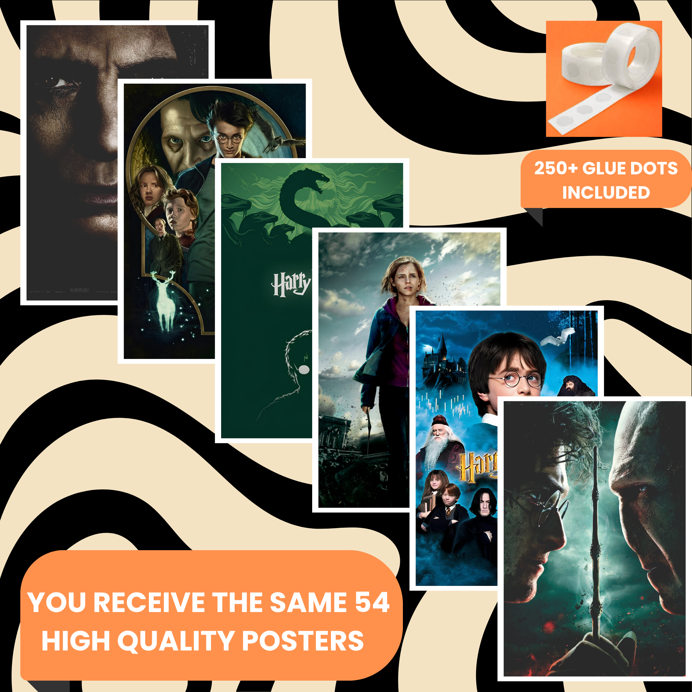 HARRY POTTER PACK OF 54 POSTERS| EACH POSTER "4X6" INCHES