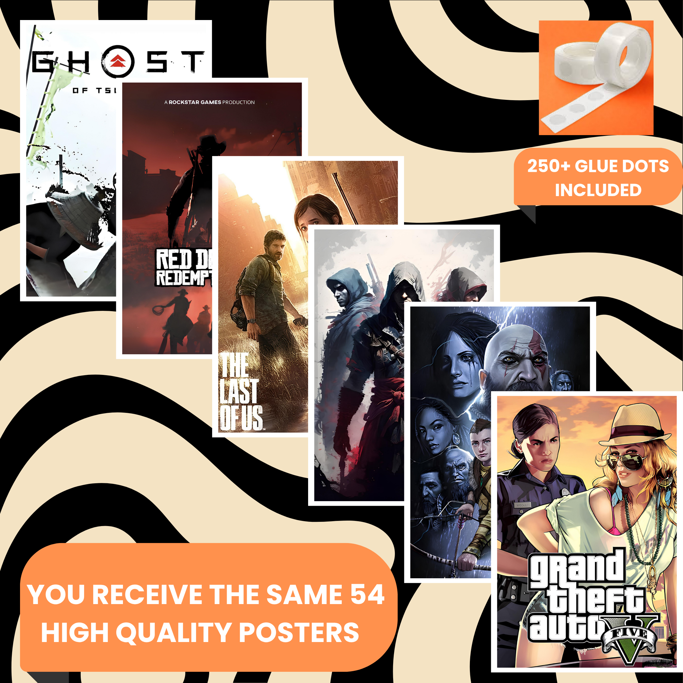 GAMES PACK OF 54 POSTERS| EACH POSTER "4X6" INCHES