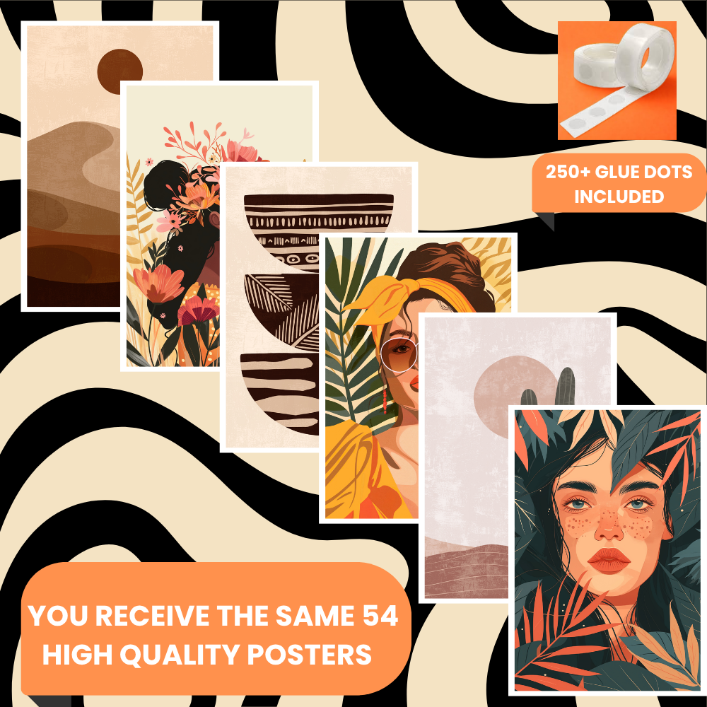 BOHO PACK OF 54 POSTERS| EACH POSTER "4X6" INCHES