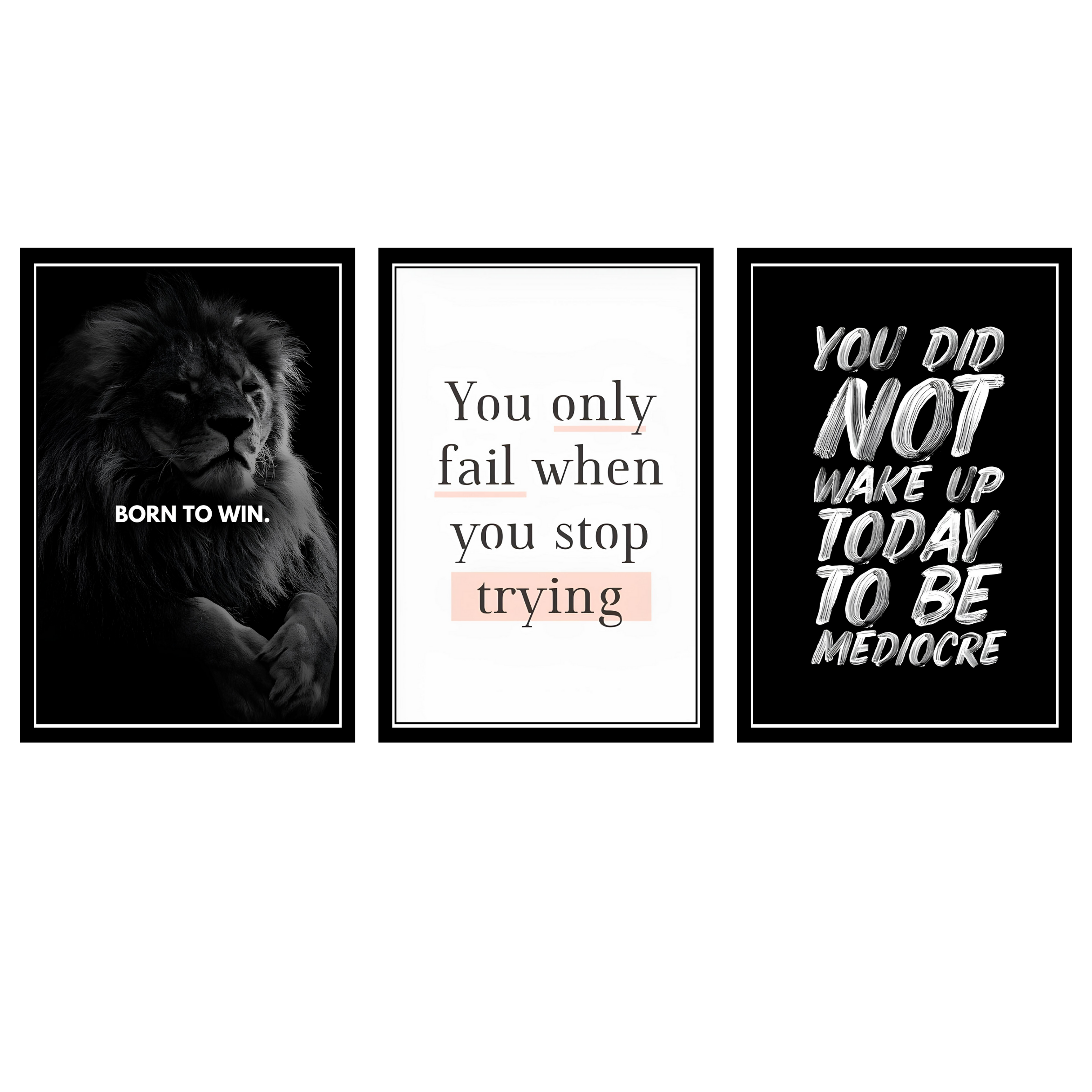 MOTIVITIONAL SET OF 3 FRAMES| PACK 8 | EACH FRAME "12X18" INCH