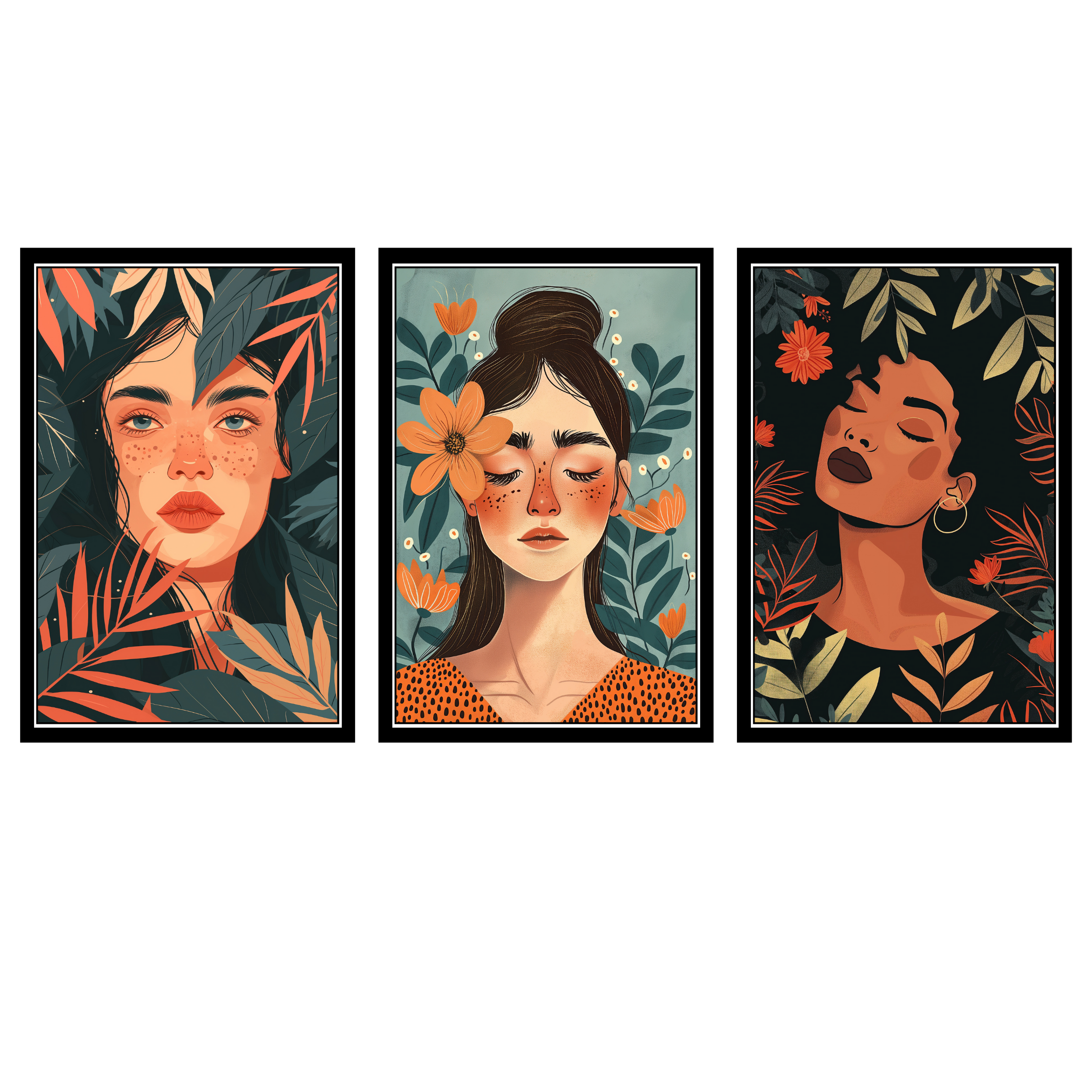 BOHO SET OF 3 FRAMES| PACK 8 | EACH FRAME "12X18" INCH