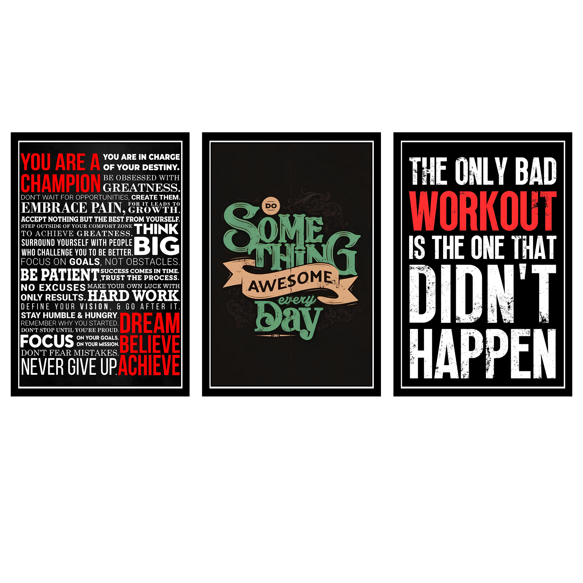 MOTIVITIONAL SET OF 3 FRAMES| PACK 15 | EACH FRAME "12X18" INCH