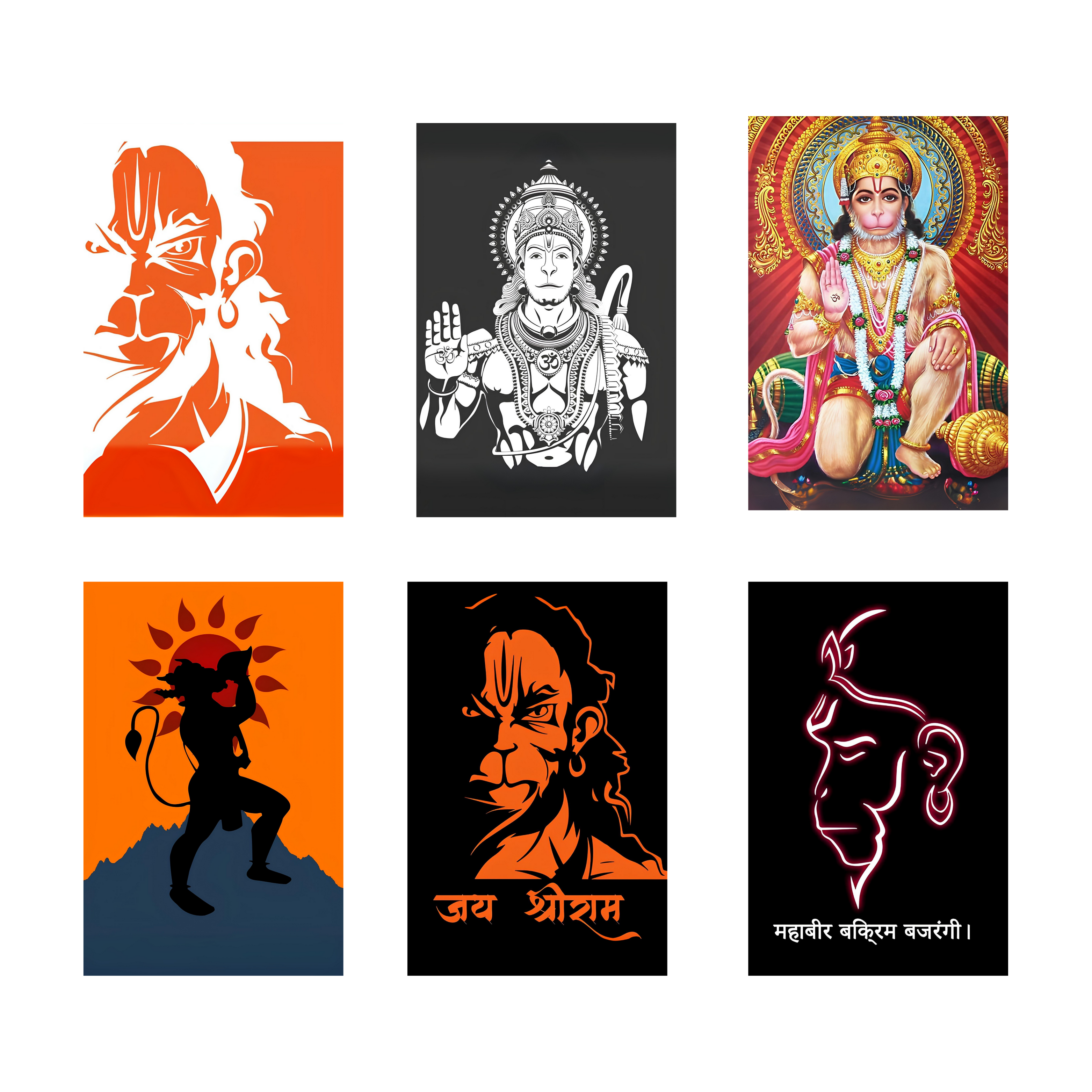 HANUMAN PACK OF 6 POSTERS SET 8