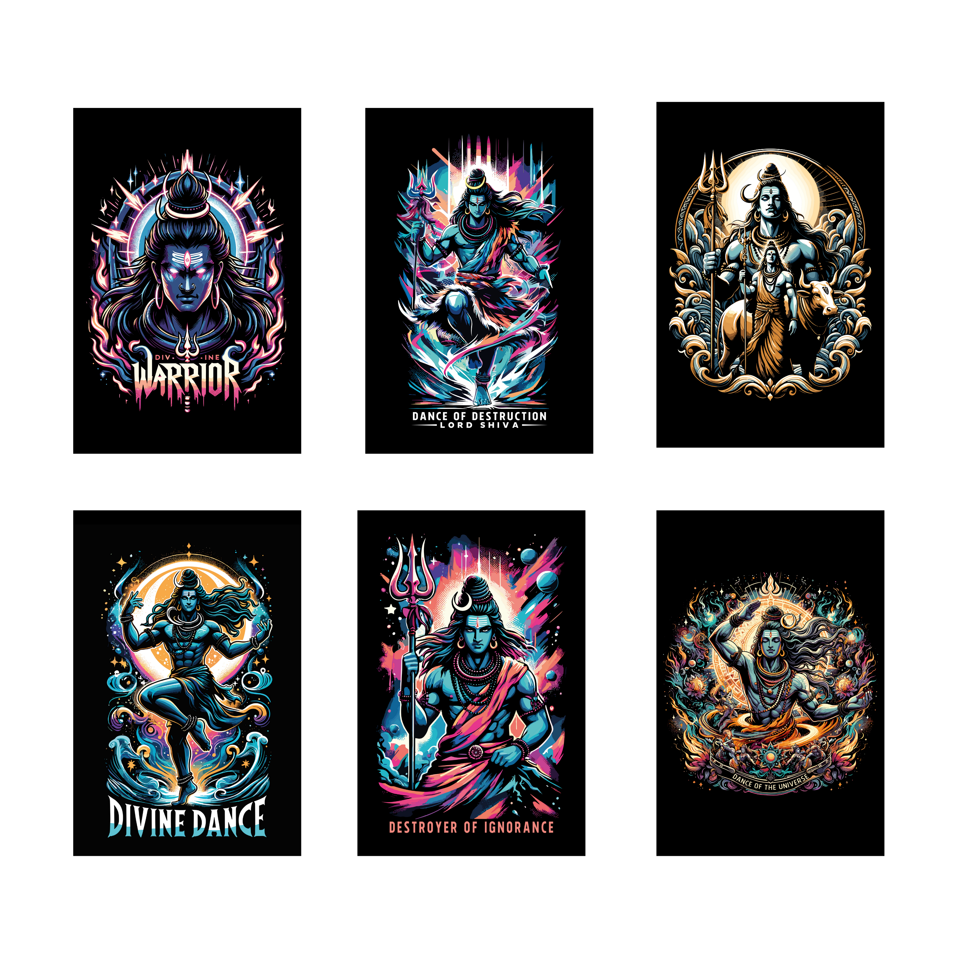 SHIVA PACK OF 6 POSTERS SET 7