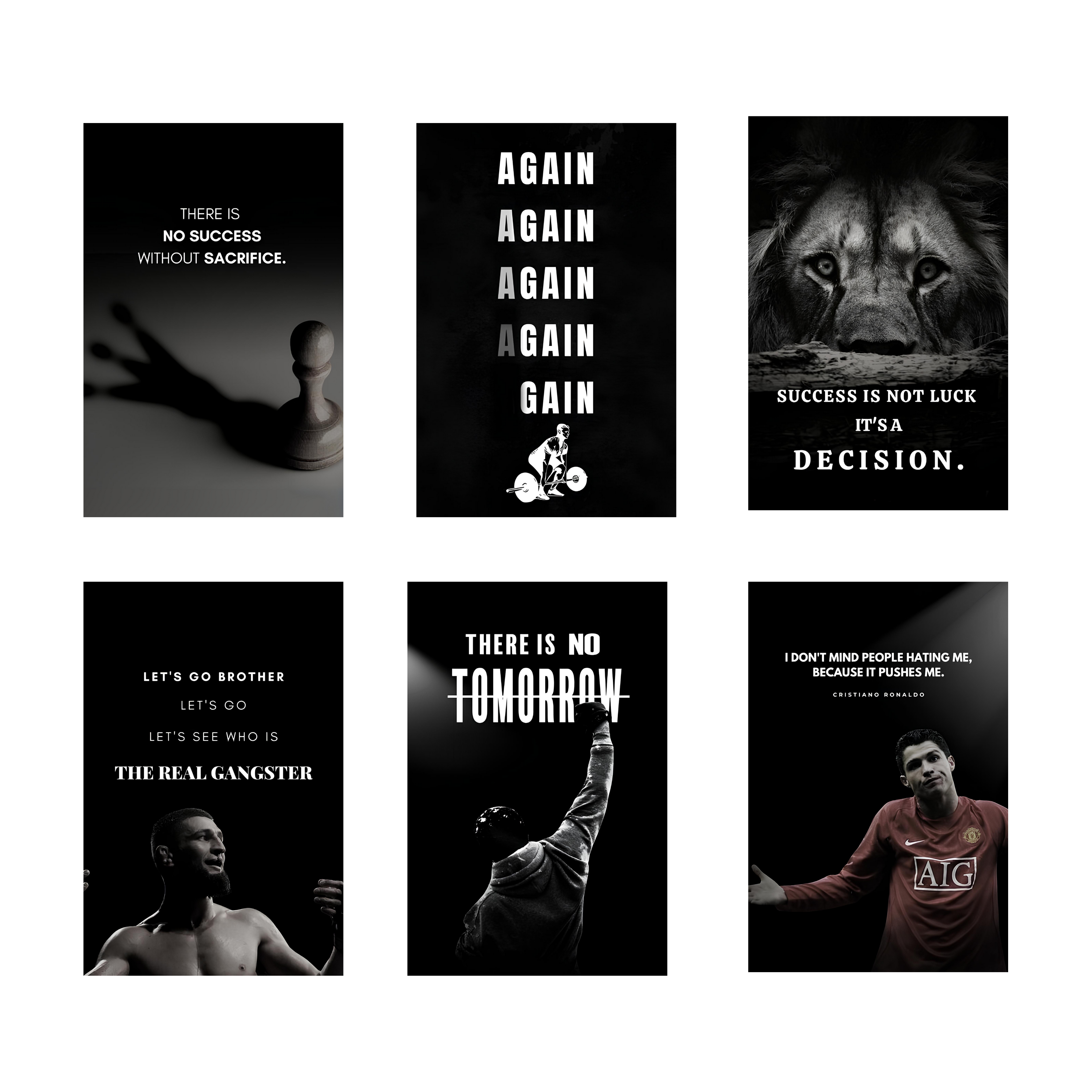 MOTIVATIONAL PACK OF 6 POSTERS SET 4