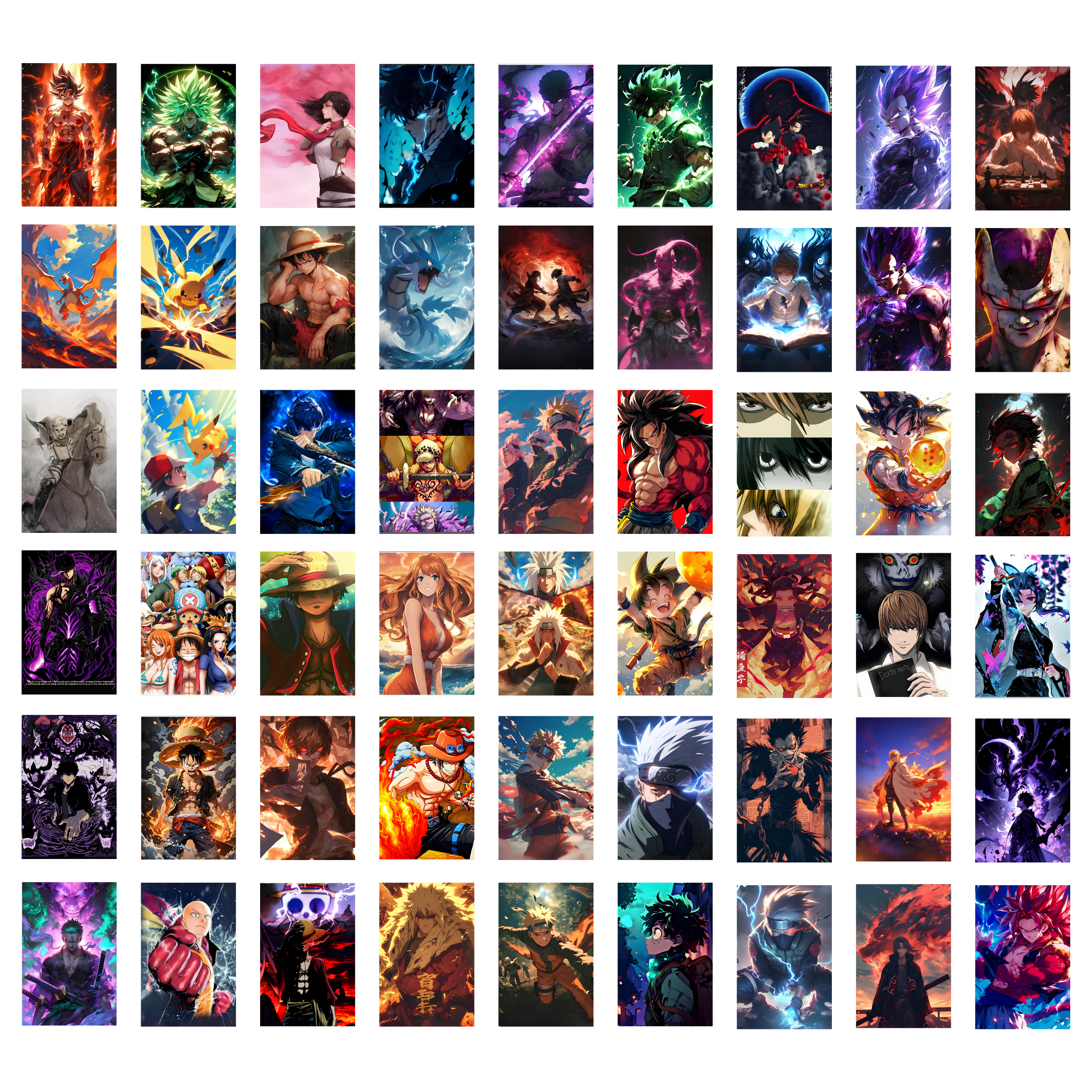 ANIME PACK OF 54 POSTERS| EACH POSTER "4X6" INCHES