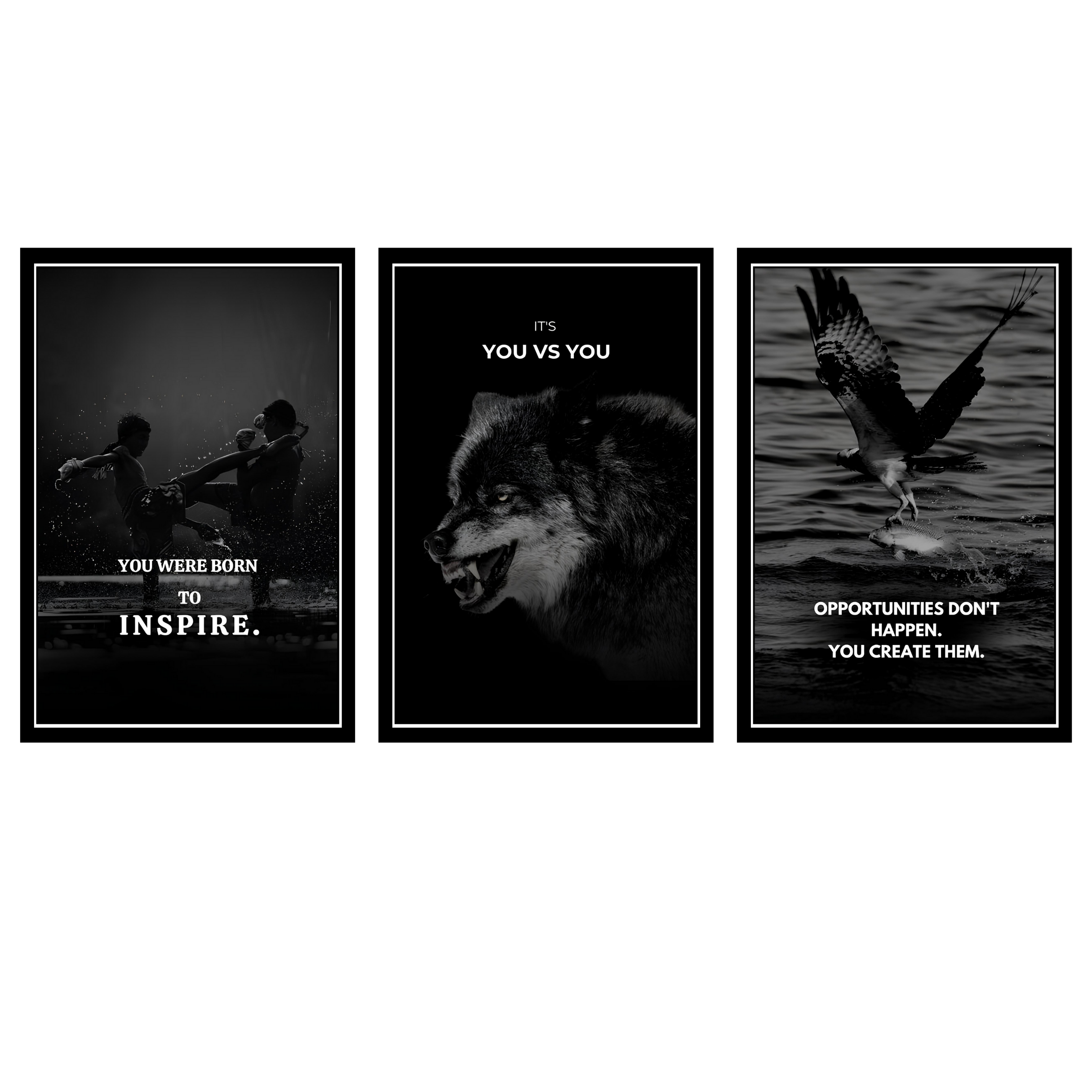MOTIVITIONAL SET OF 3 FRAMES| PACK 12 | EACH FRAME "12X18" INCH