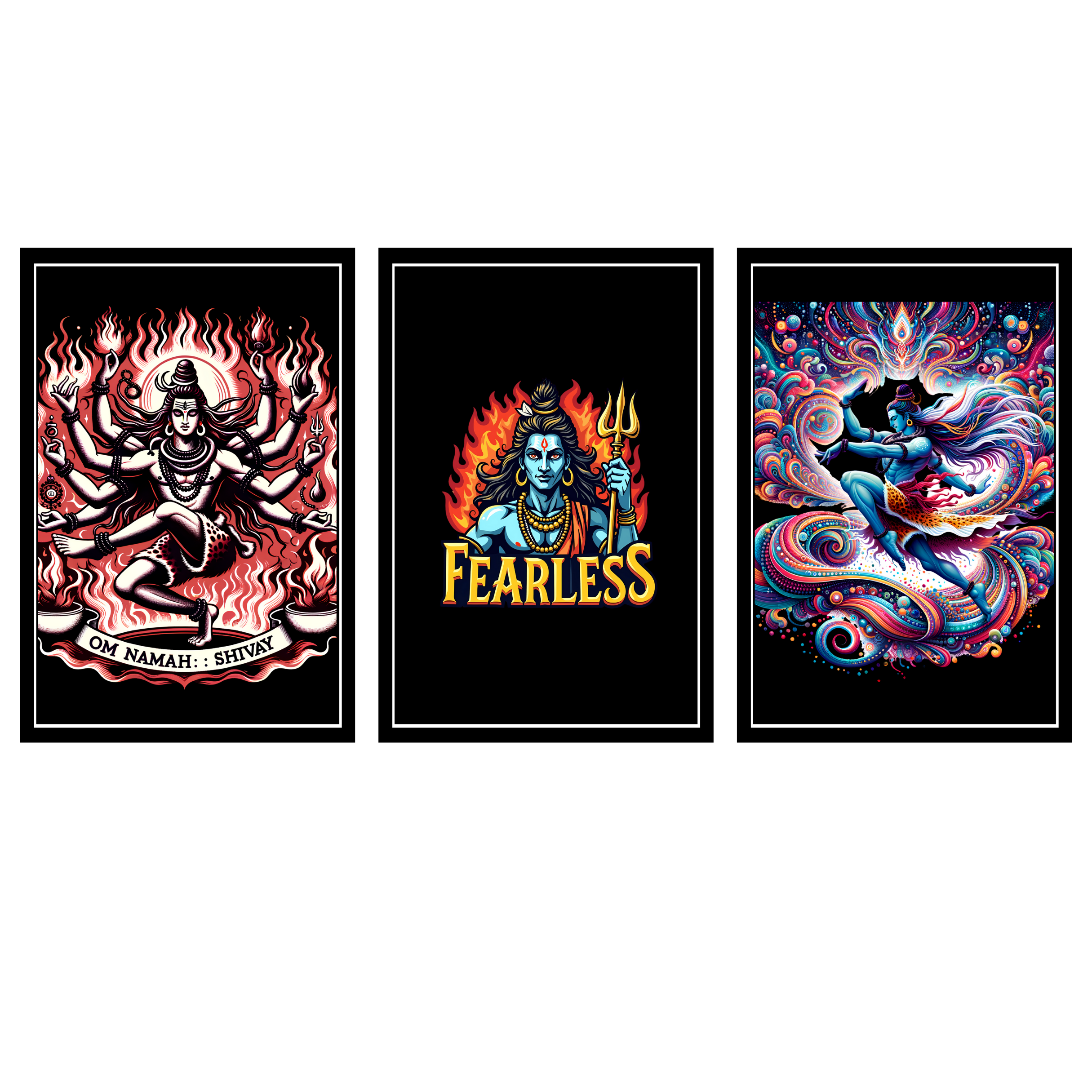 LORD SHIVA SET OF 3 FRAMES| PACK 14 | EACH FRAME "12X18" INCH