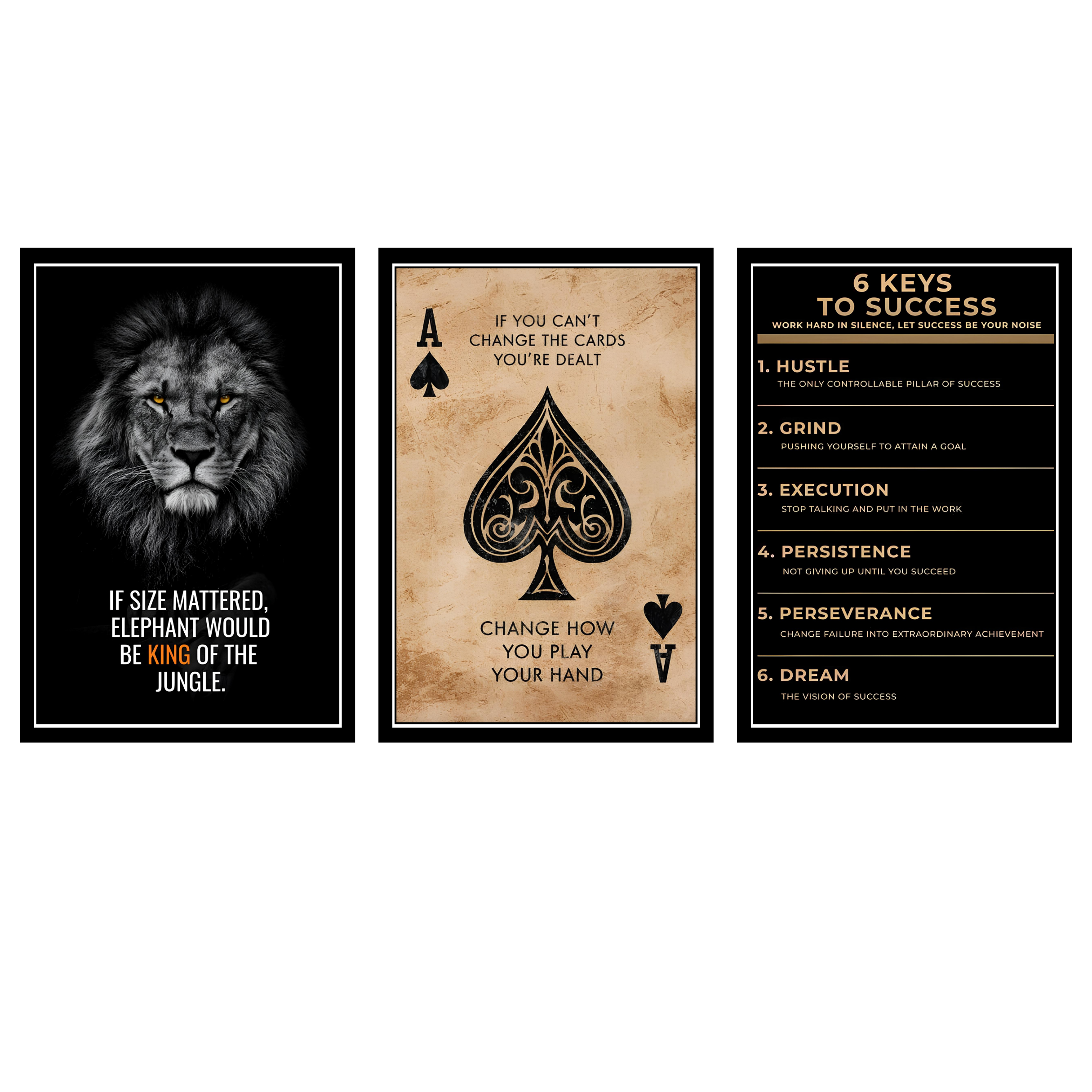 MOTIVITIONAL SET OF 3 FRAMES| PACK 3 | EACH FRAME "12X18" INCH