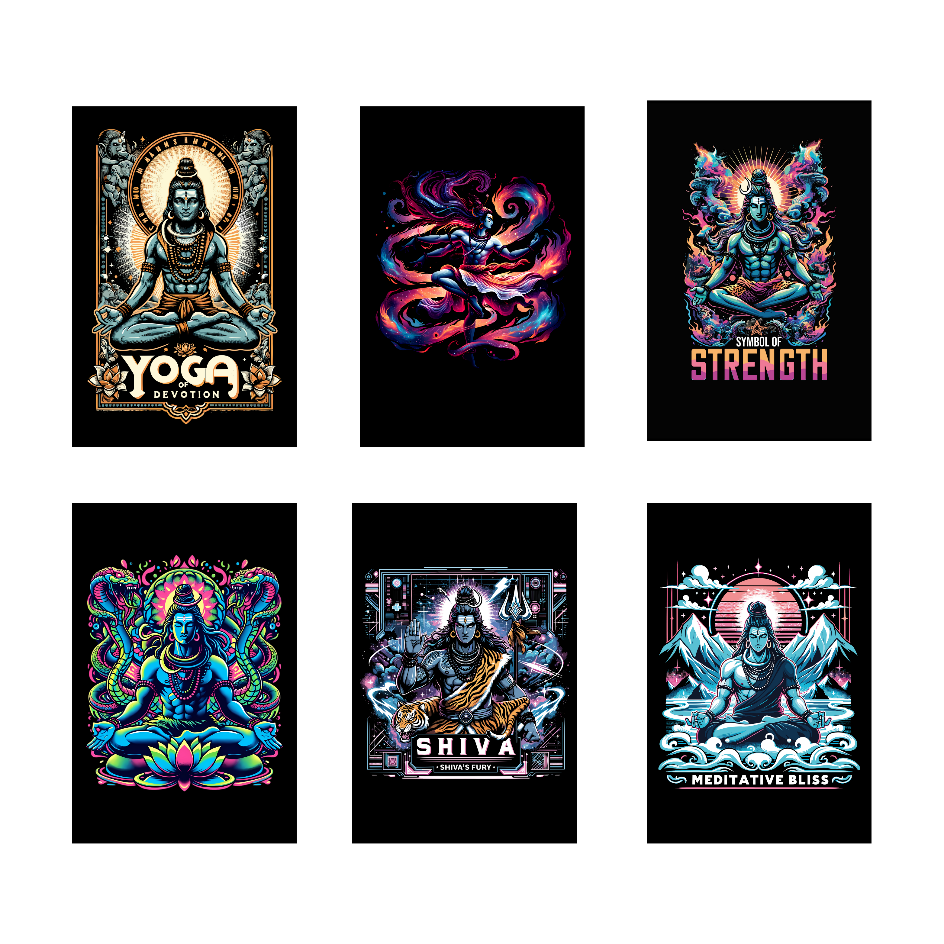 SHIVA PACK OF 6 POSTERS SET 4