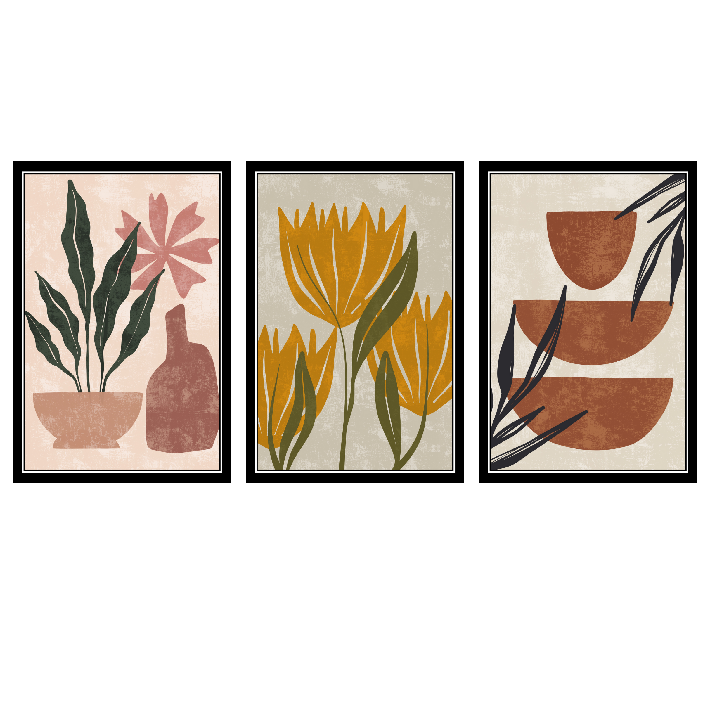 BOHO SET OF 3 FRAMES| PACK 10 | EACH FRAME "12X18" INCH