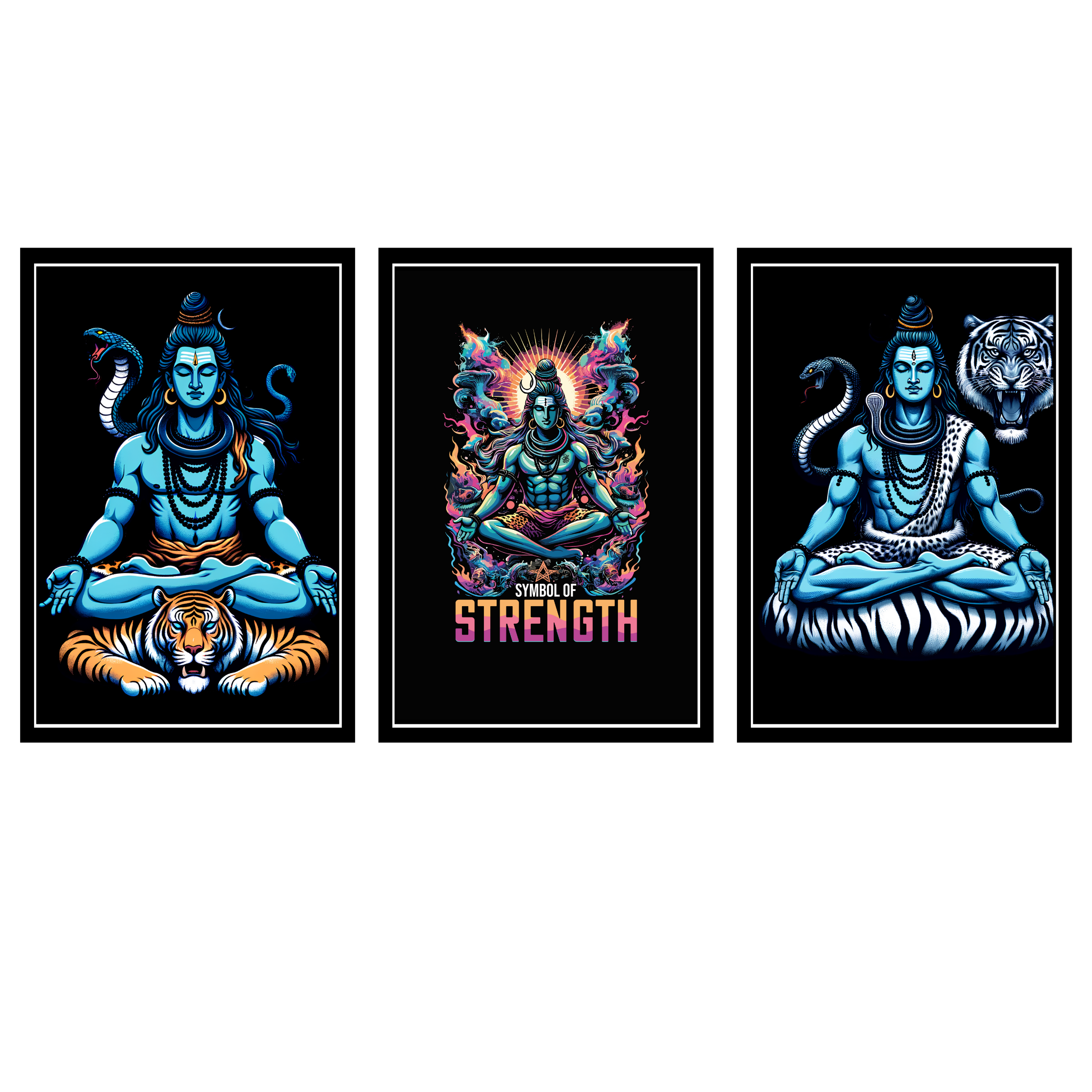 LORD SHIVA SET OF 3 FRAMES| PACK 11 | EACH FRAME "12X18" INCH