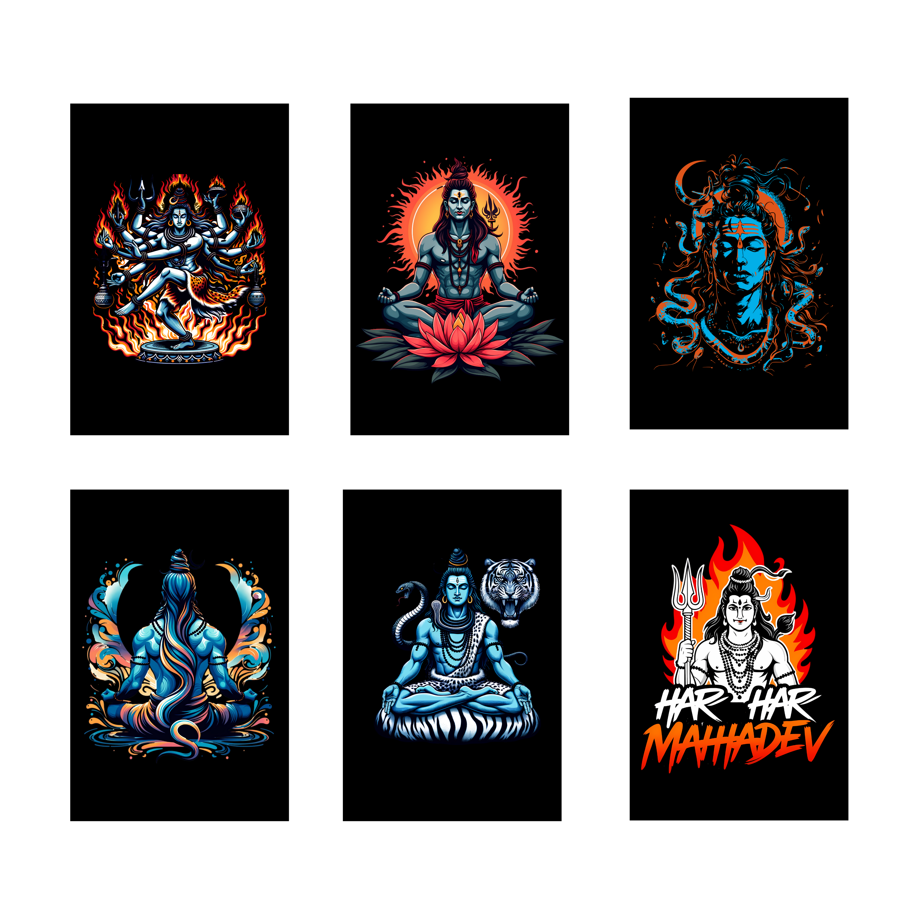SHIVA PACK OF 6 POSTERS SET 1