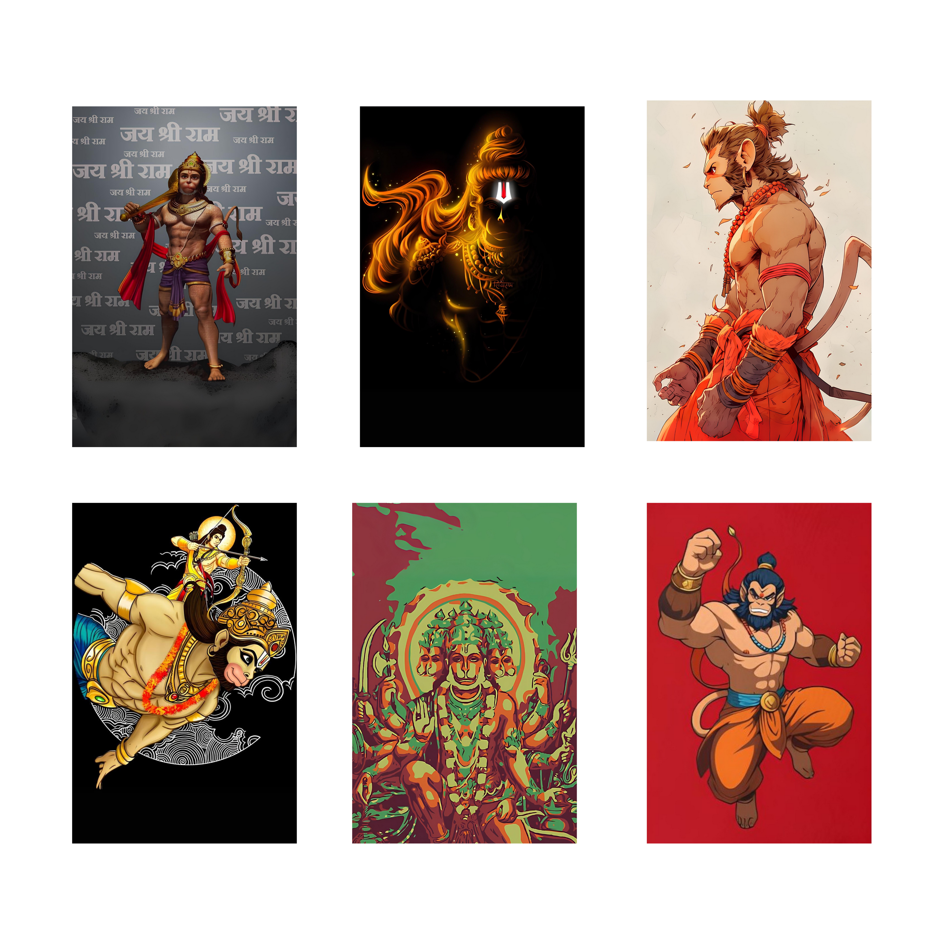 HANUMAN PACK OF 6 POSTERS SET 2