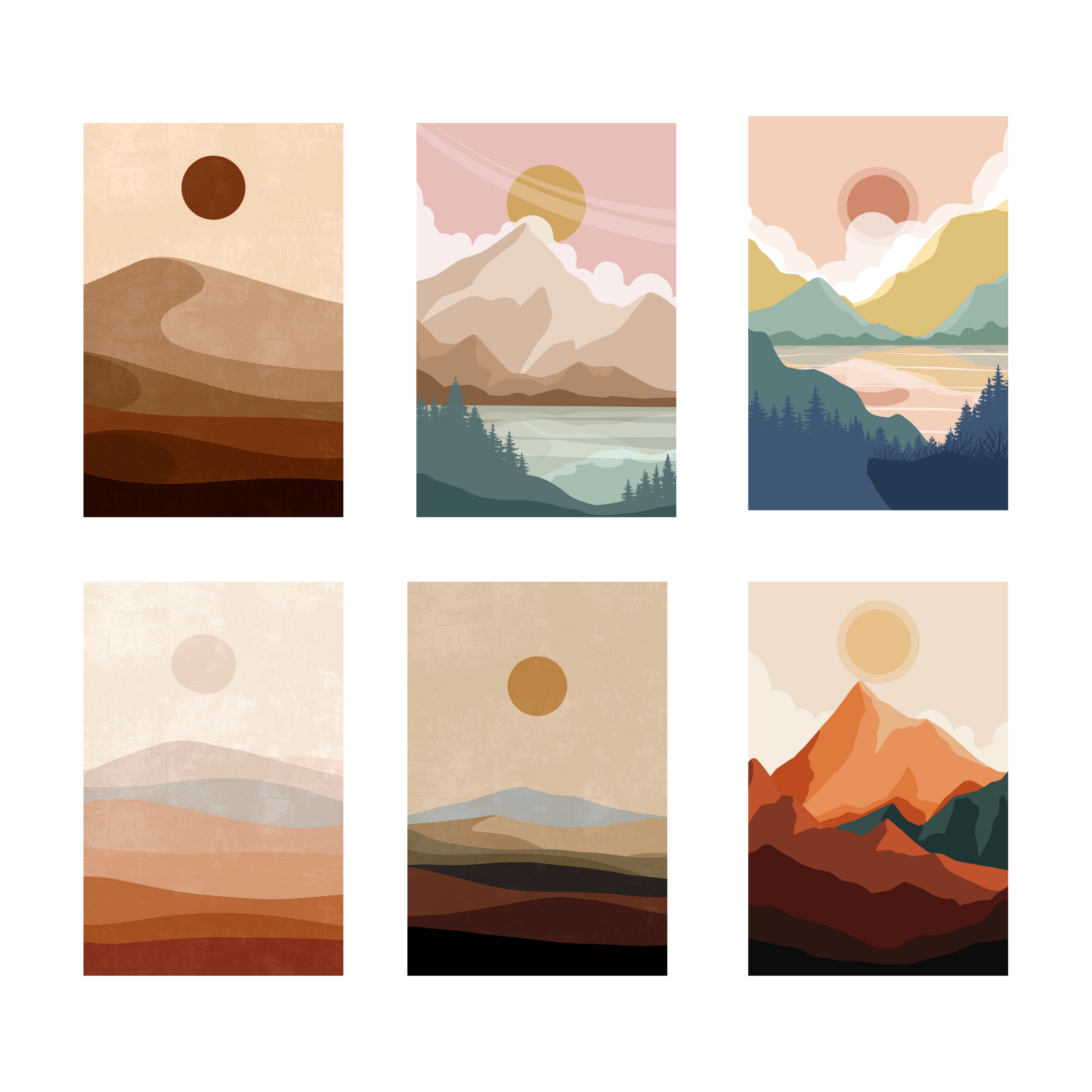 BOHO PACK OF 6 POSTERS SET 5