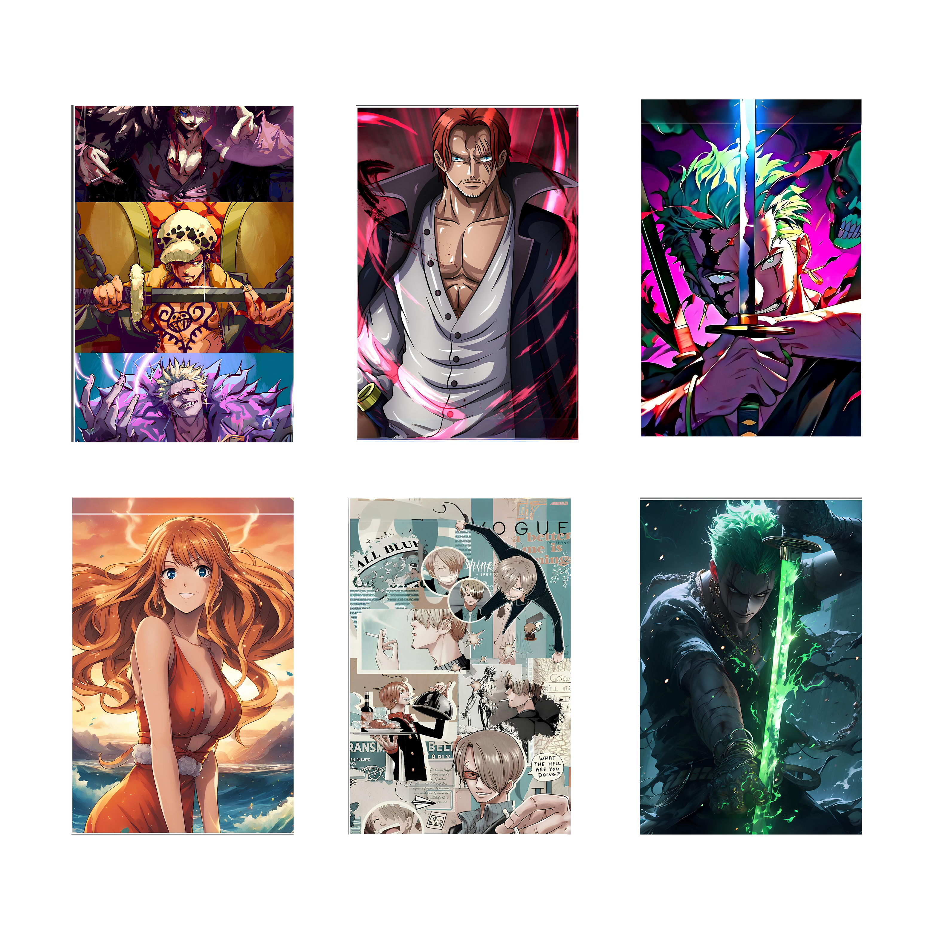 ONE PIECE PACK OF 6 POSTERS SET 3