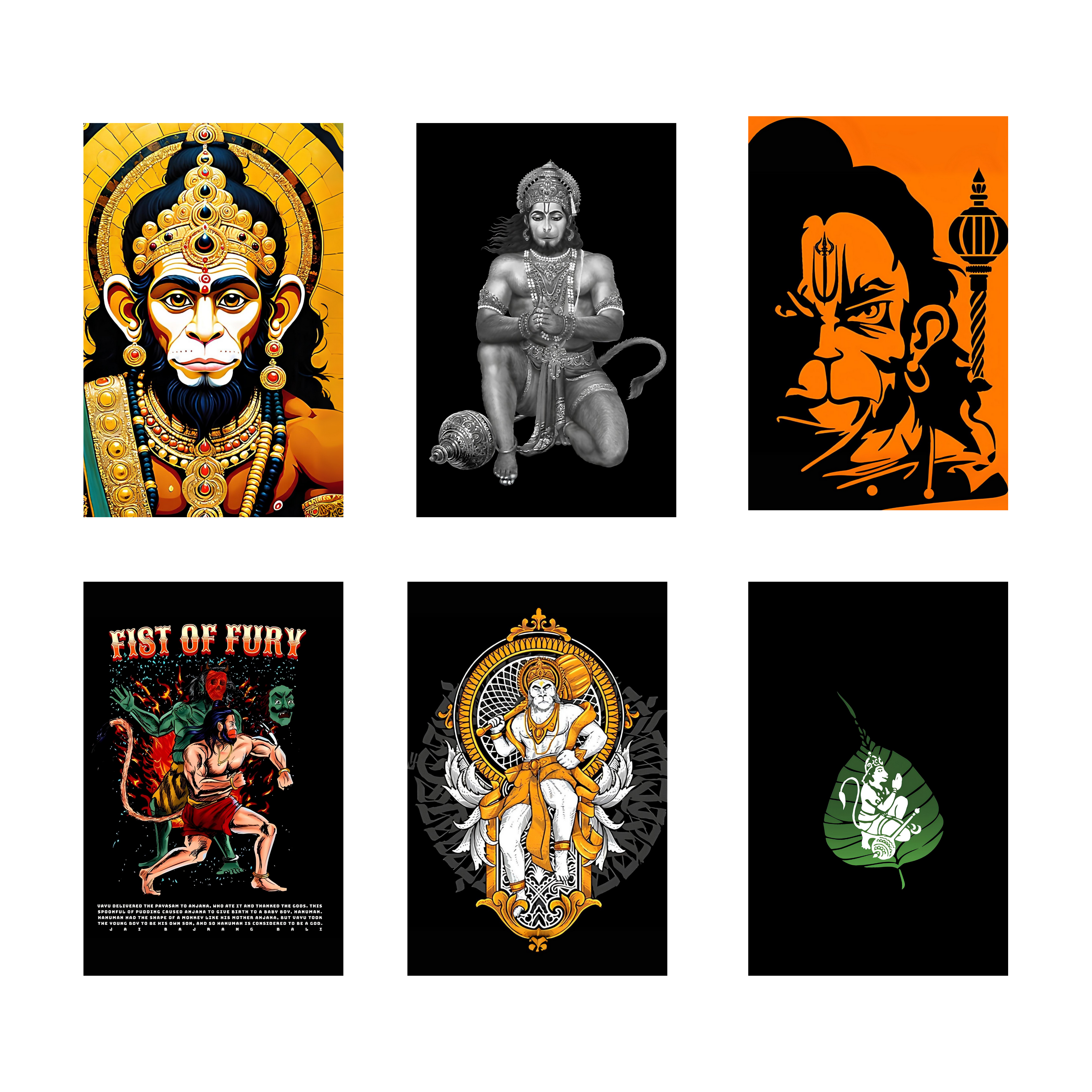 HANUMAN PACK OF 6 POSTERS SET 7