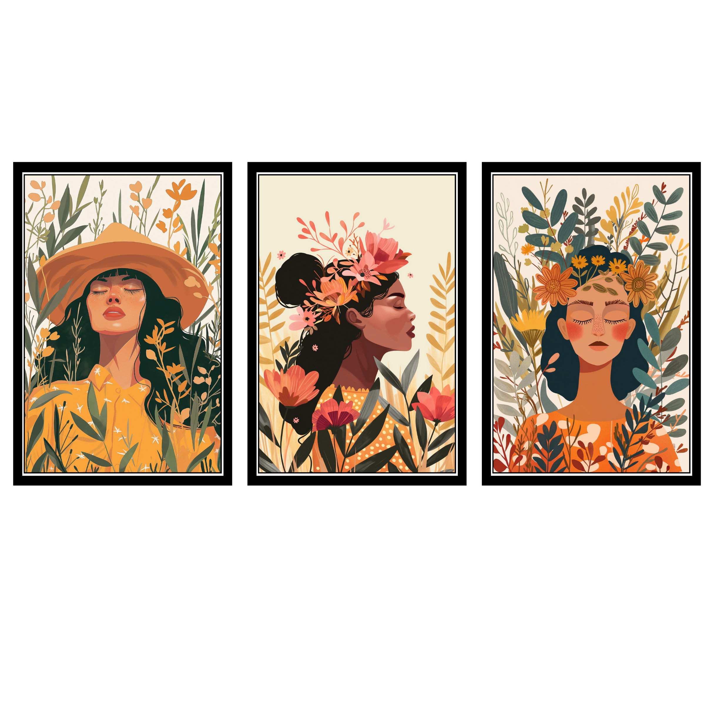 BOHO SET OF 3 FRAMES| PACK 3 | EACH FRAME "12X18" INCH
