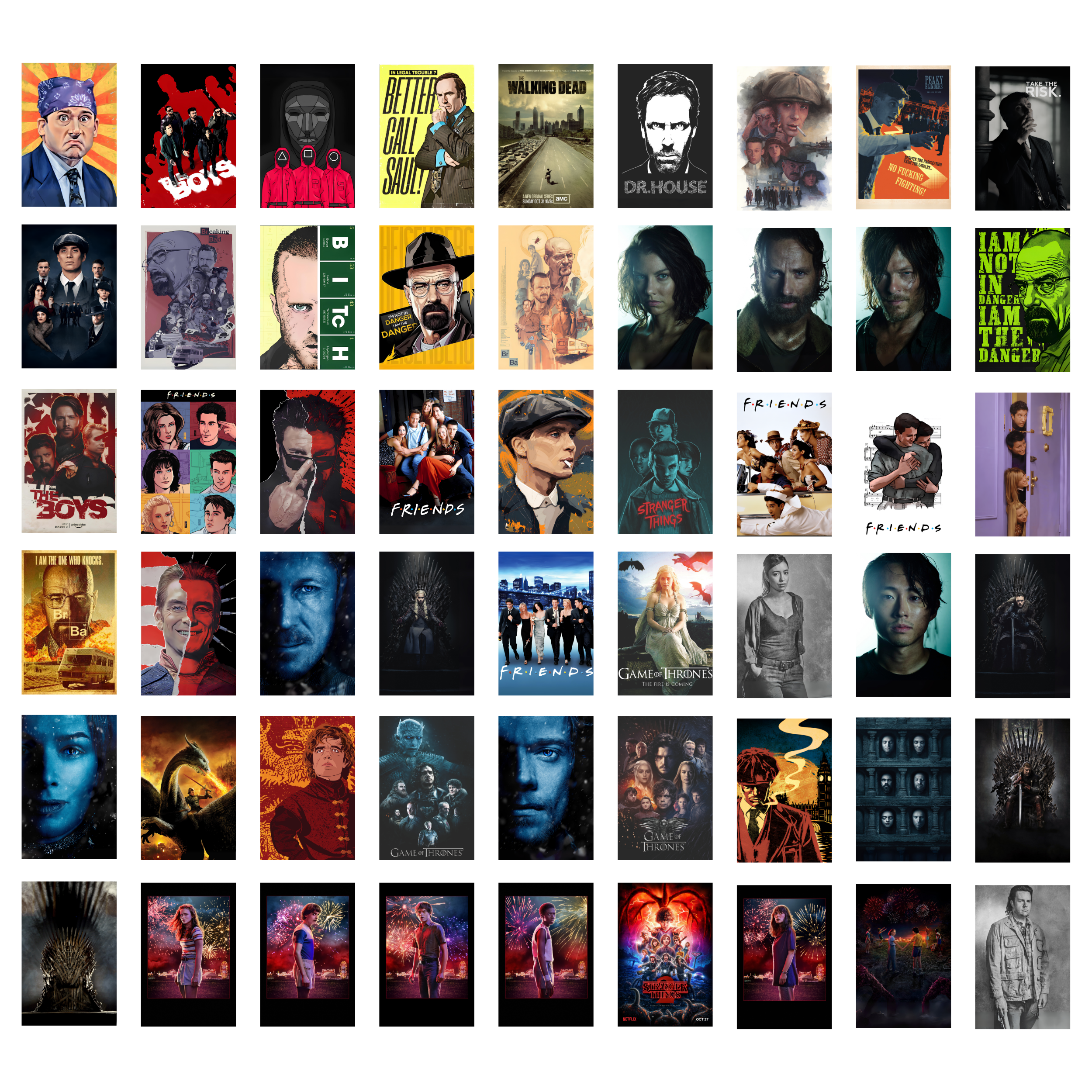 TV SHOWS PACK OF 54 POSTERS| EACH POSTER "4X6" INCHES