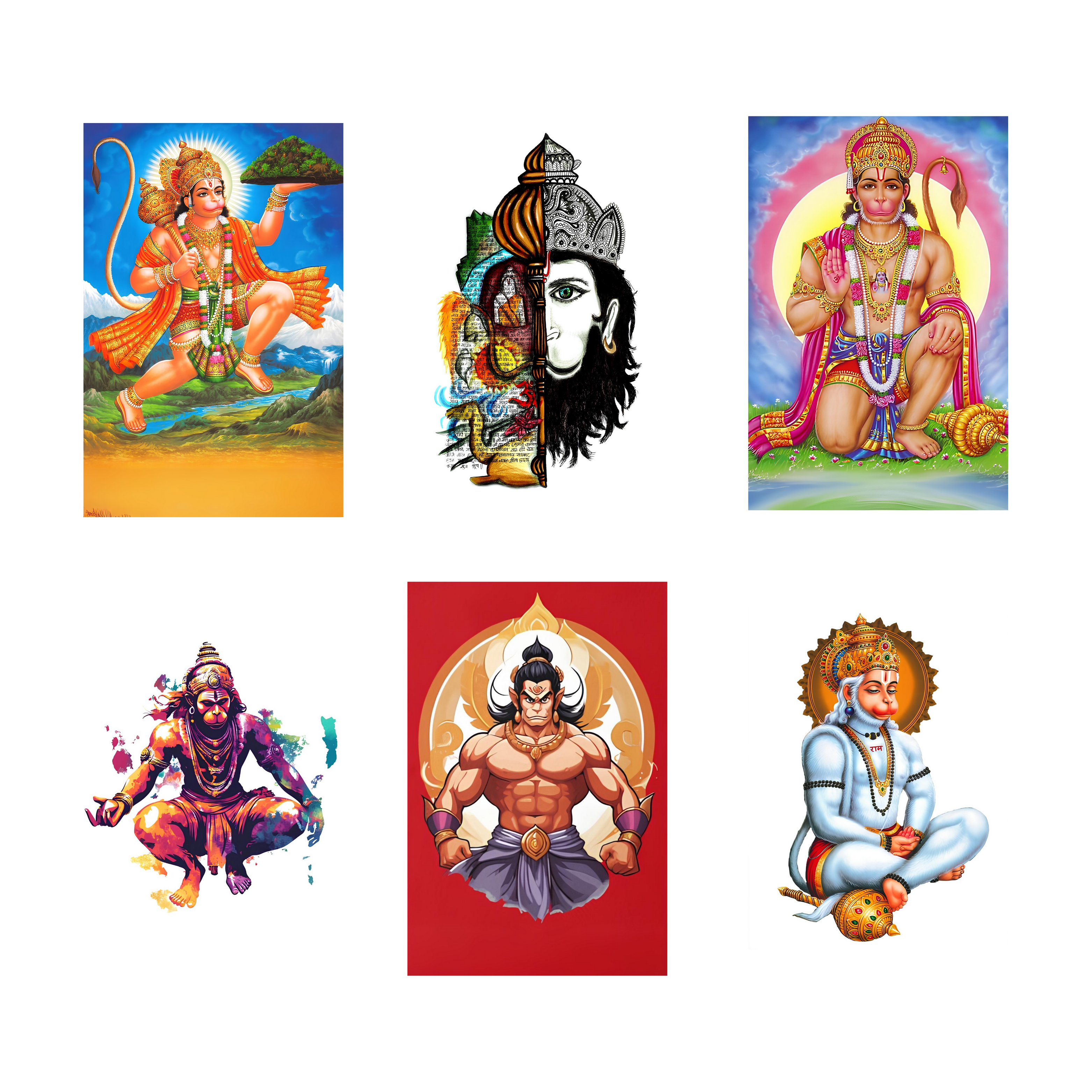 HANUMAN PACK OF 6 POSTERS SET 9