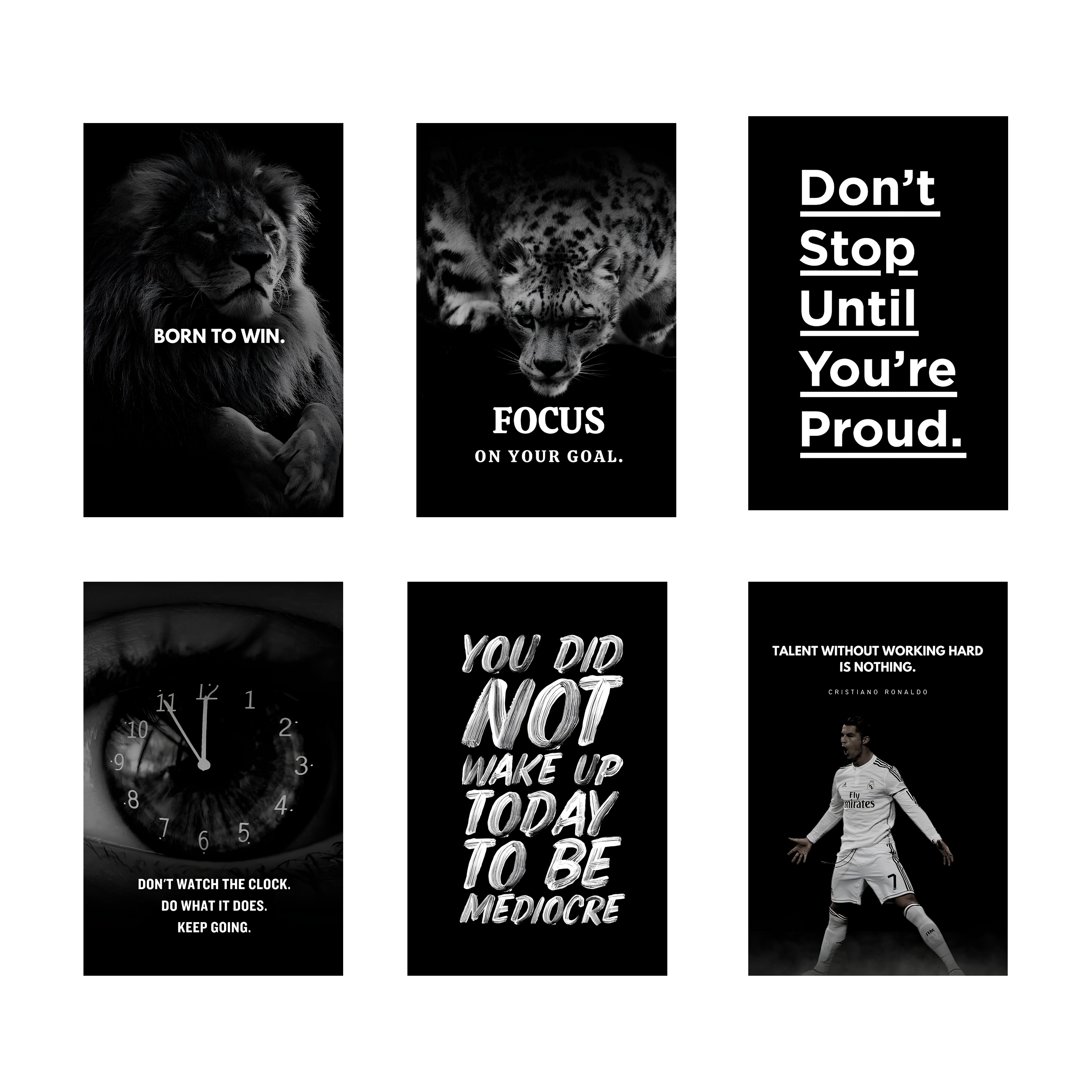 MOTIVATIONAL PACK OF 6 POSTERS SET 5