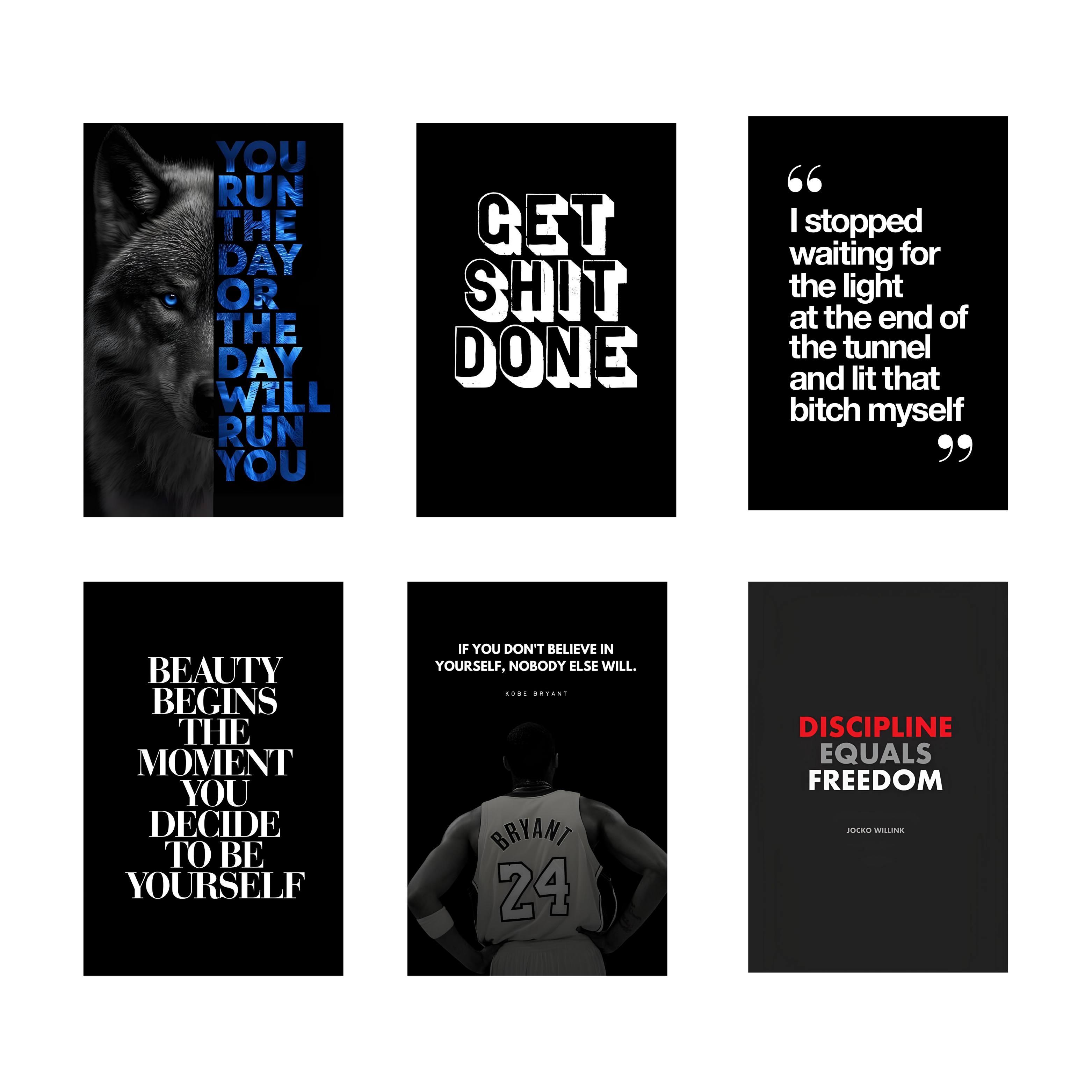 MOTIVATIONAL PACK OF 6 POSTERS SET 6