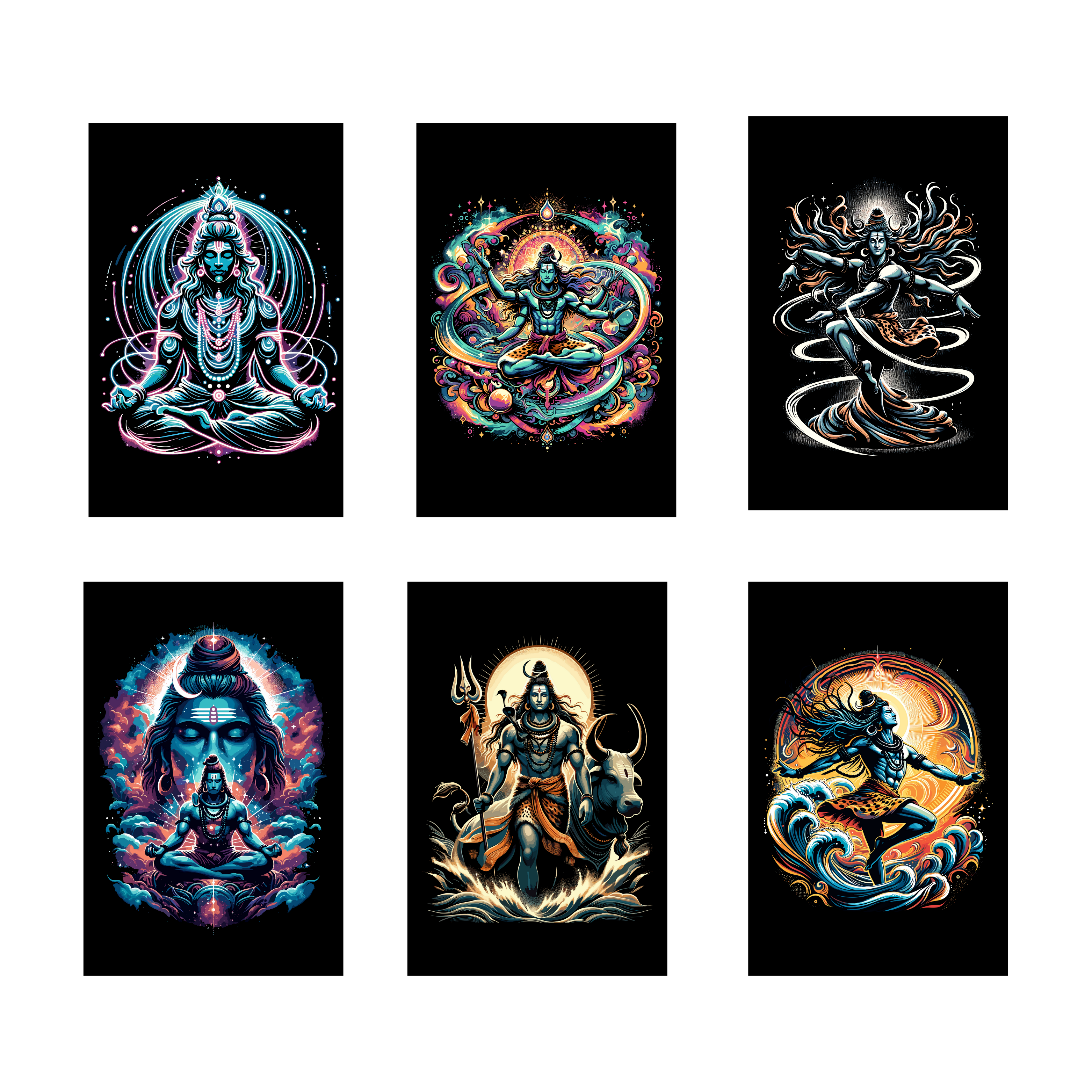 SHIVA PACK OF 6 POSTERS SET 5
