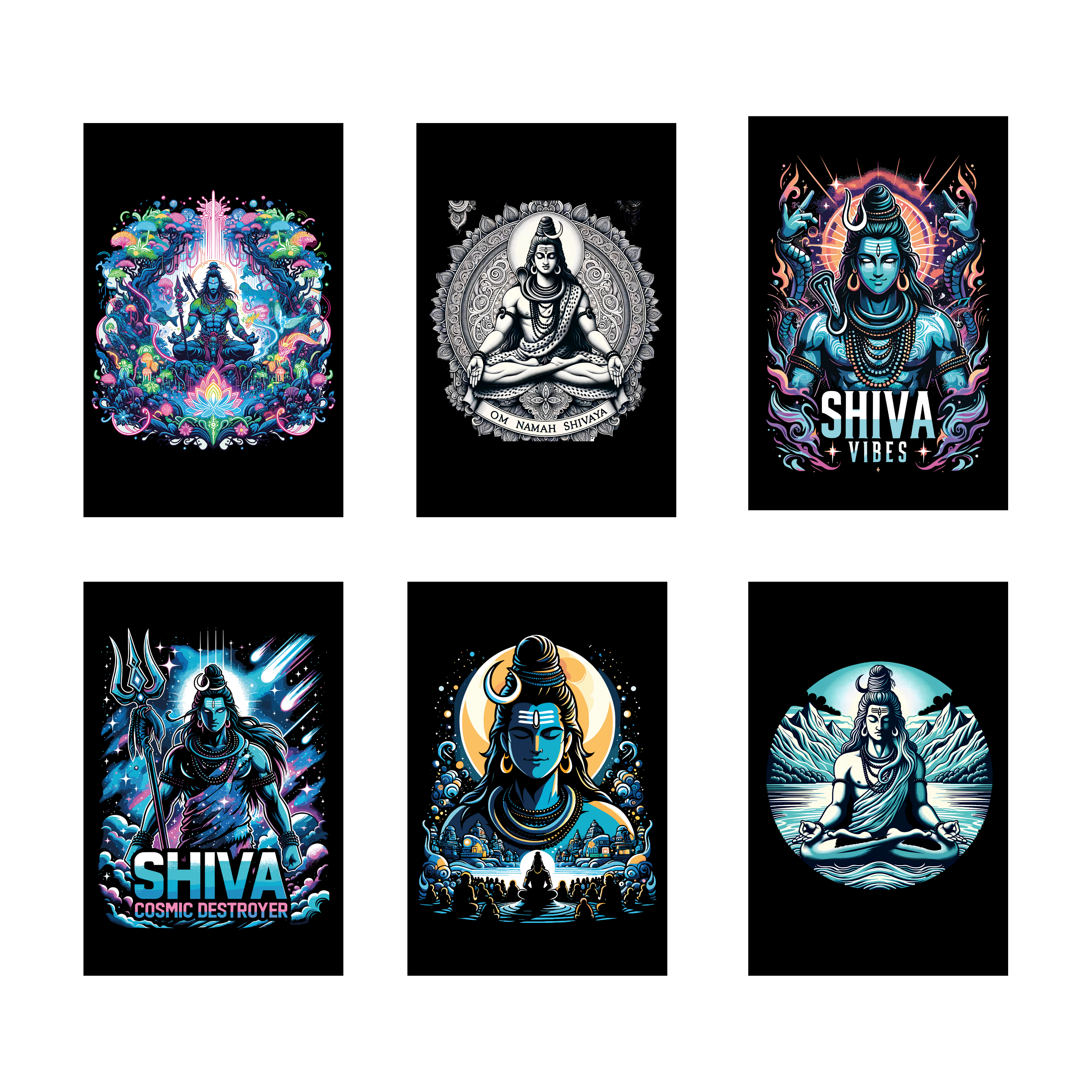 SHIVA PACK OF 6 POSTERS SET 3