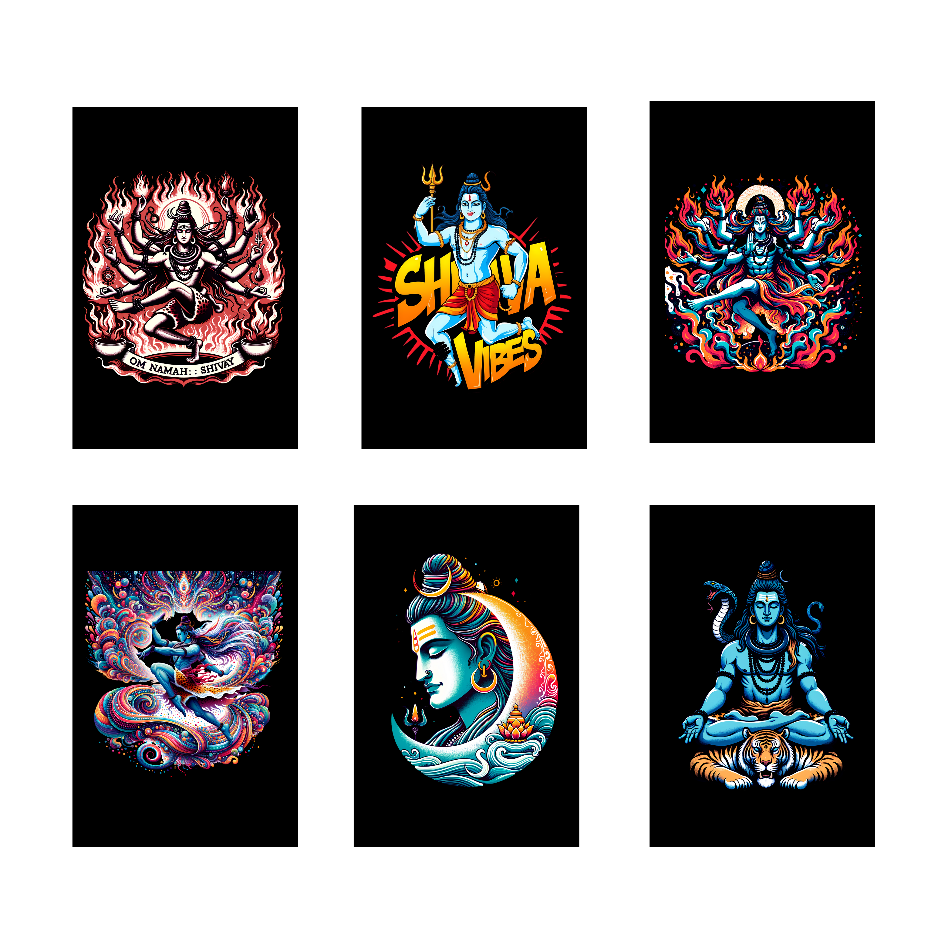 SHIVA PACK OF 6 POSTERS SET 2
