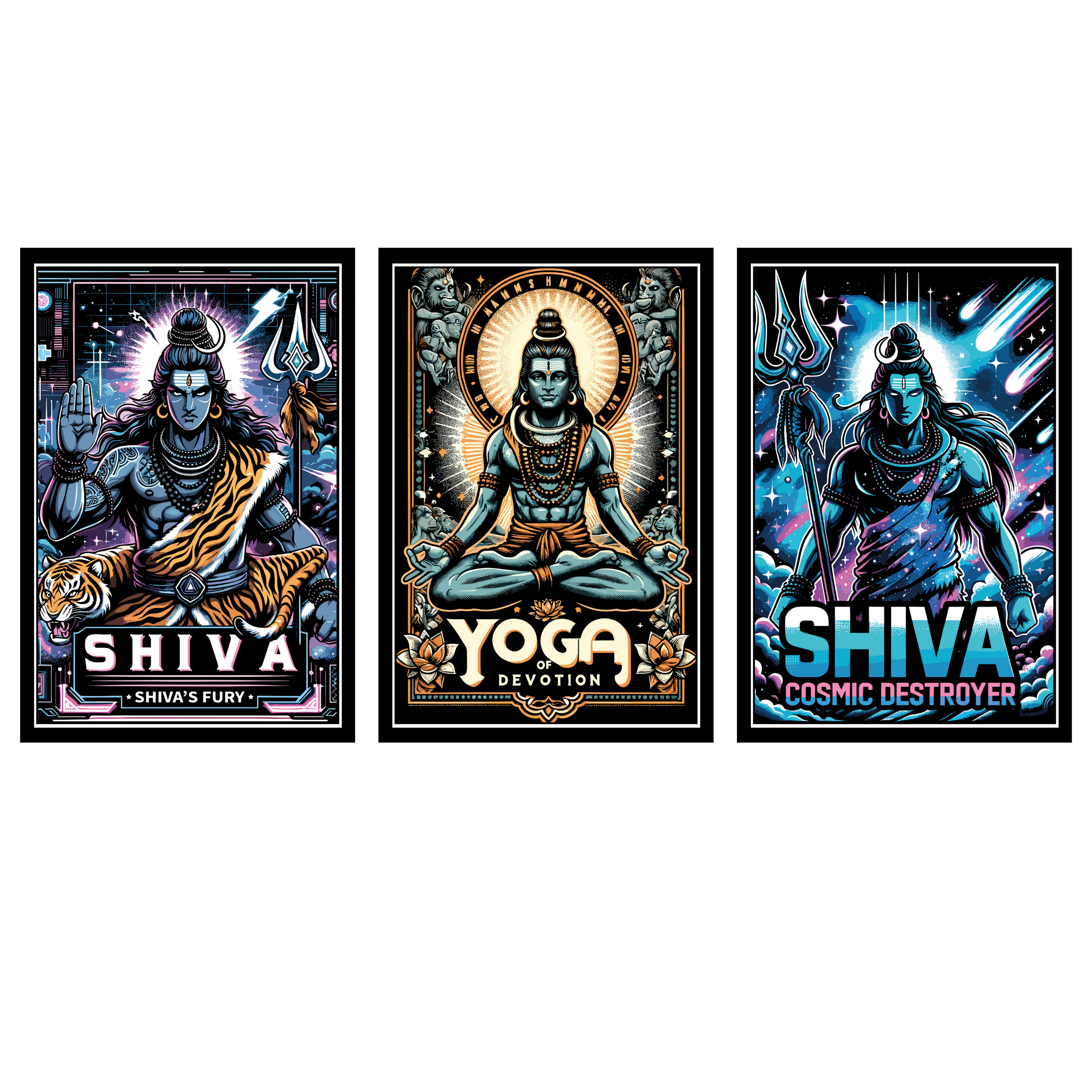 LORD SHIVA SET OF 3 FRAMES| PACK 9 | EACH FRAME "12X18" INCH