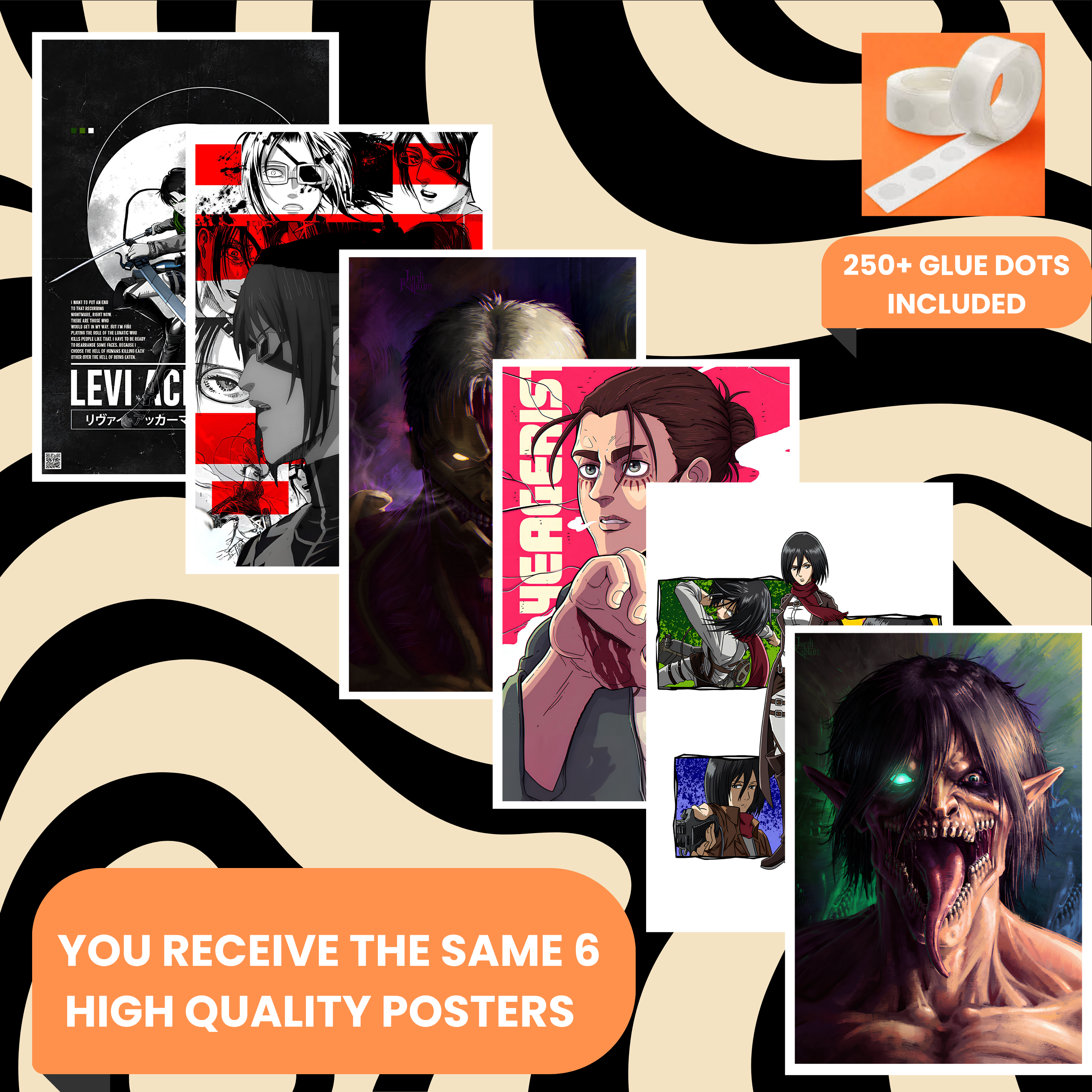 AOT PACK OF 6 POSTERS SET 2
