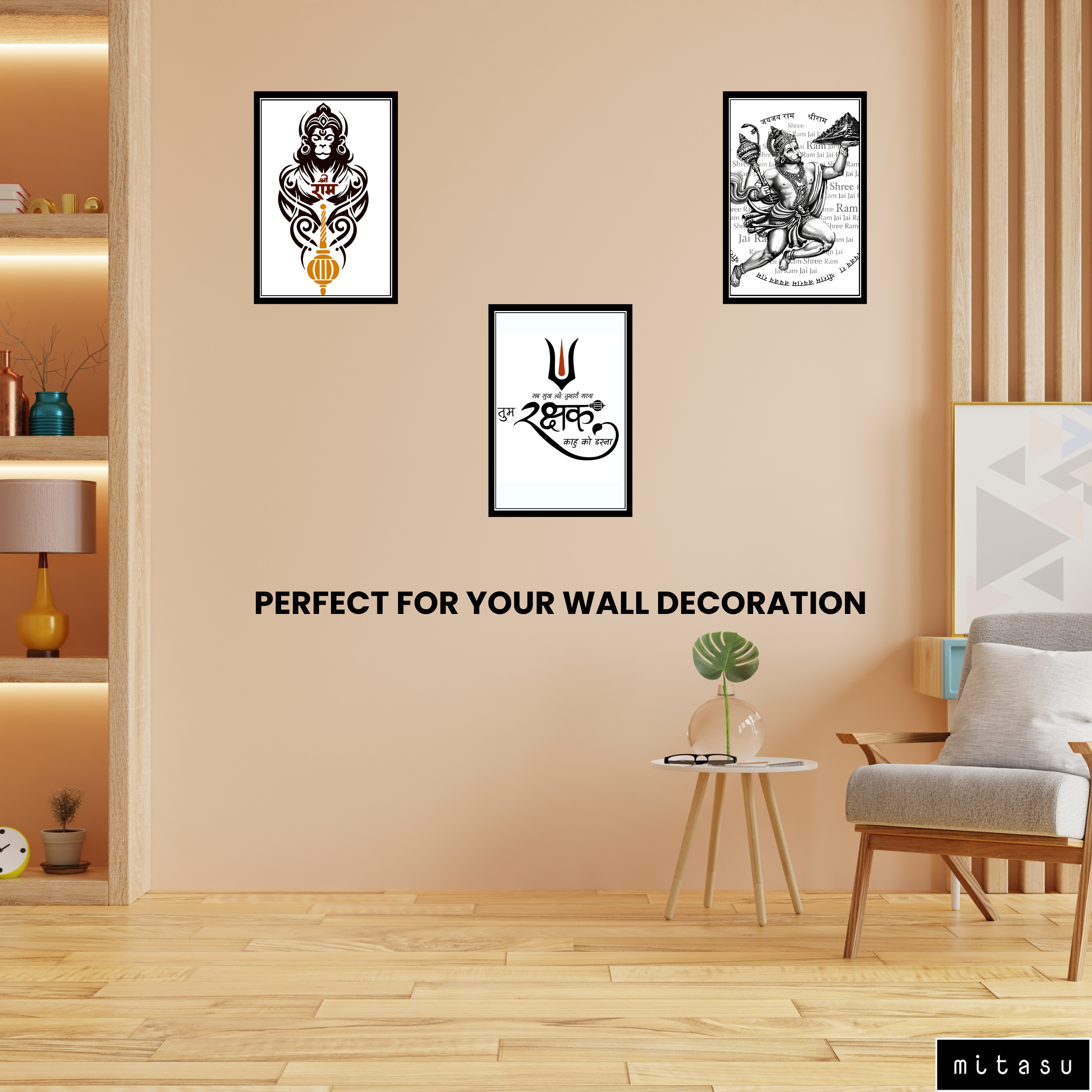 HANUMAN JI  SET OF 3 FRAMES| PACK 5 | EACH FRAME "12X18" INCH