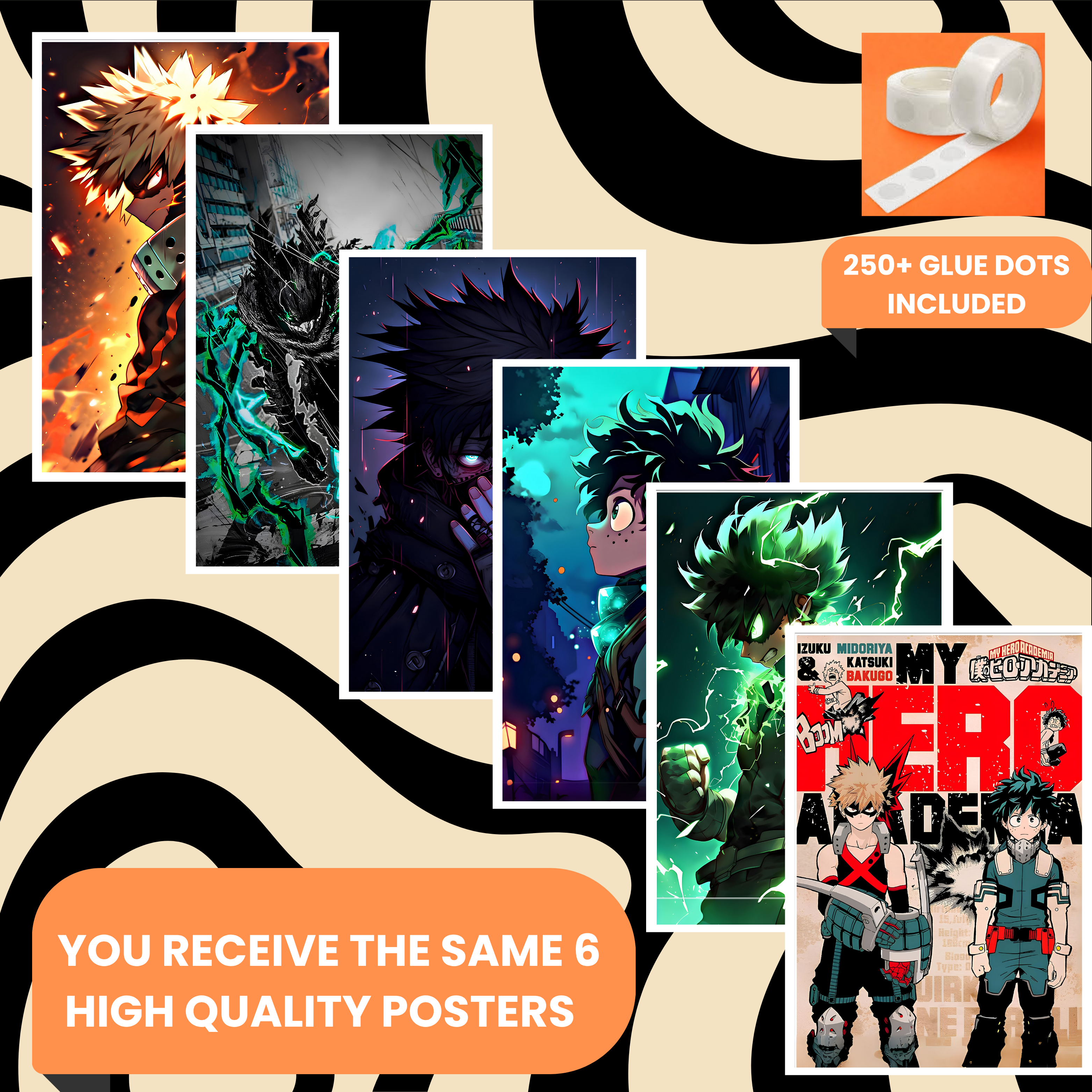 MY HERO ACADEMIA PACK OF 6 POSTERS SET 1