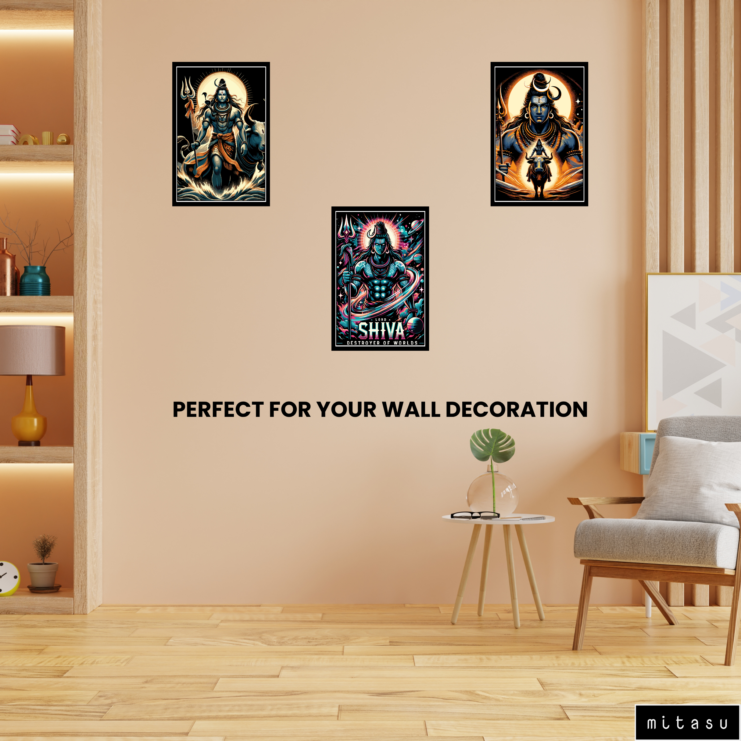 LORD SHIVA SET OF 3 FRAMES| PACK 6 | EACH FRAME "12X18" INCH