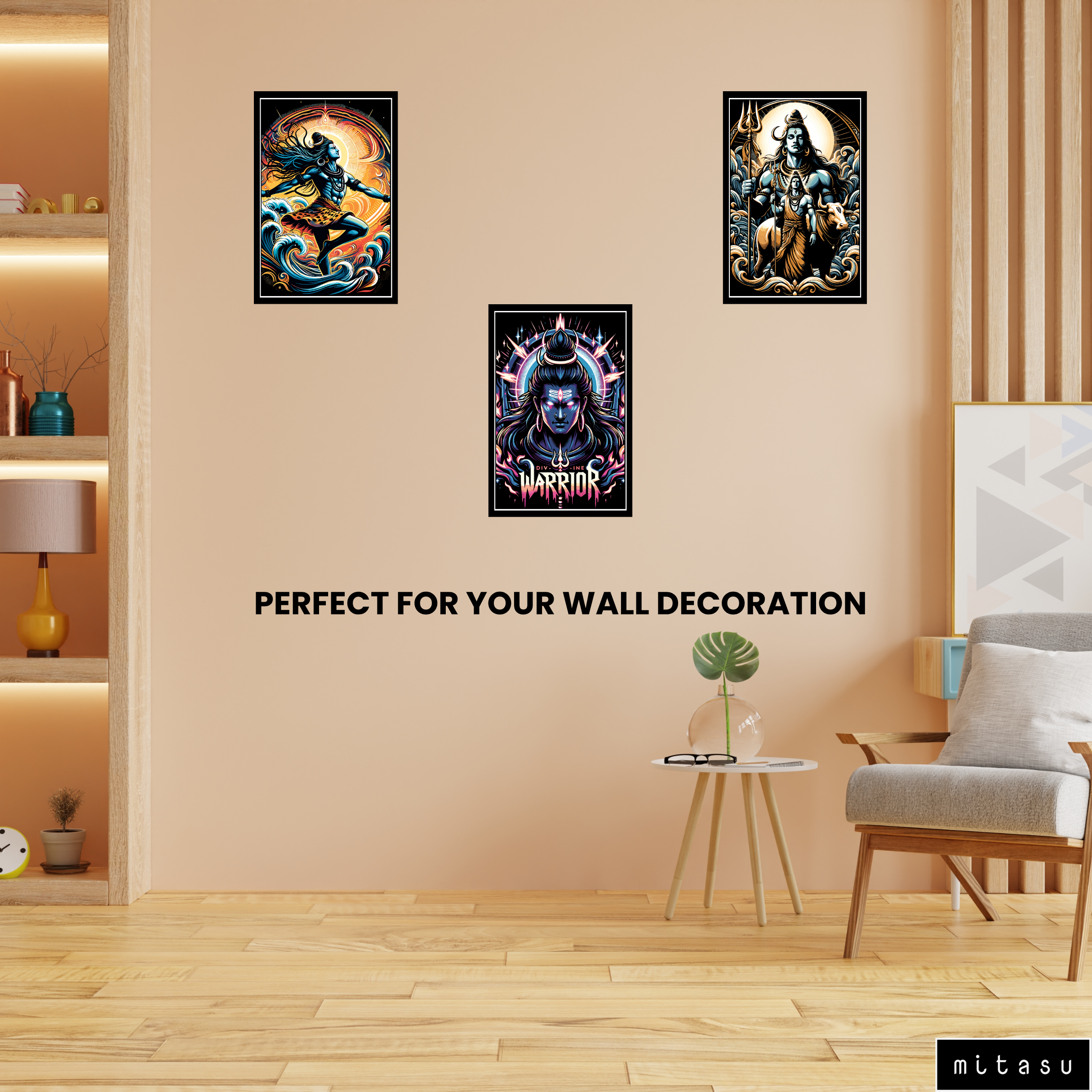 LORD SHIVA SET OF 3 FRAMES| PACK 4 | EACH FRAME "12X18" INCH