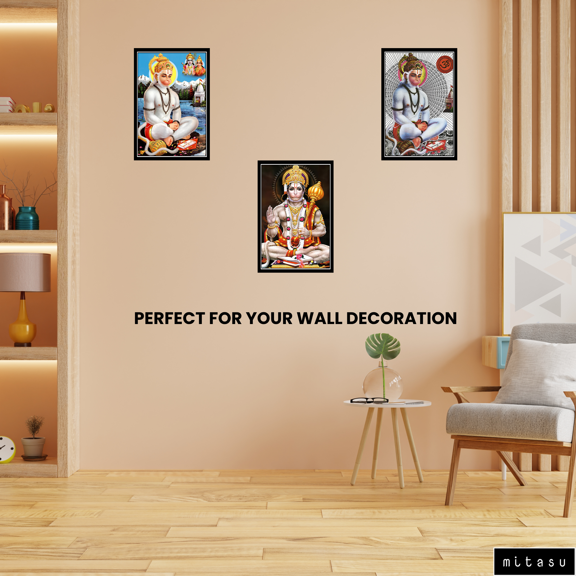 HANUMAN JI  SET OF 3 FRAMES| PACK 11 | EACH FRAME "12X18" INCH
