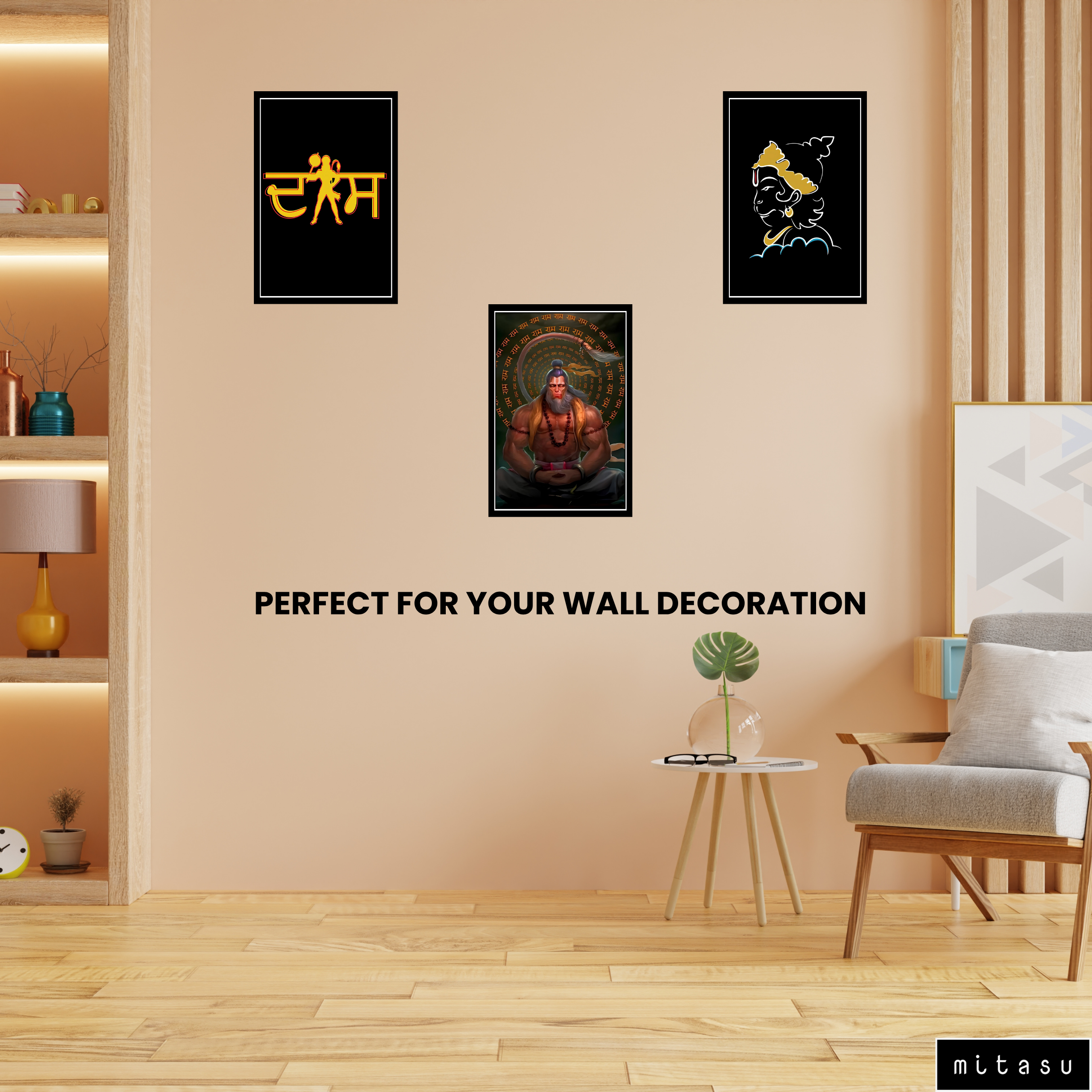 HANUMAN JI  SET OF 3 FRAMES| PACK 6 | EACH FRAME "12X18" INCH