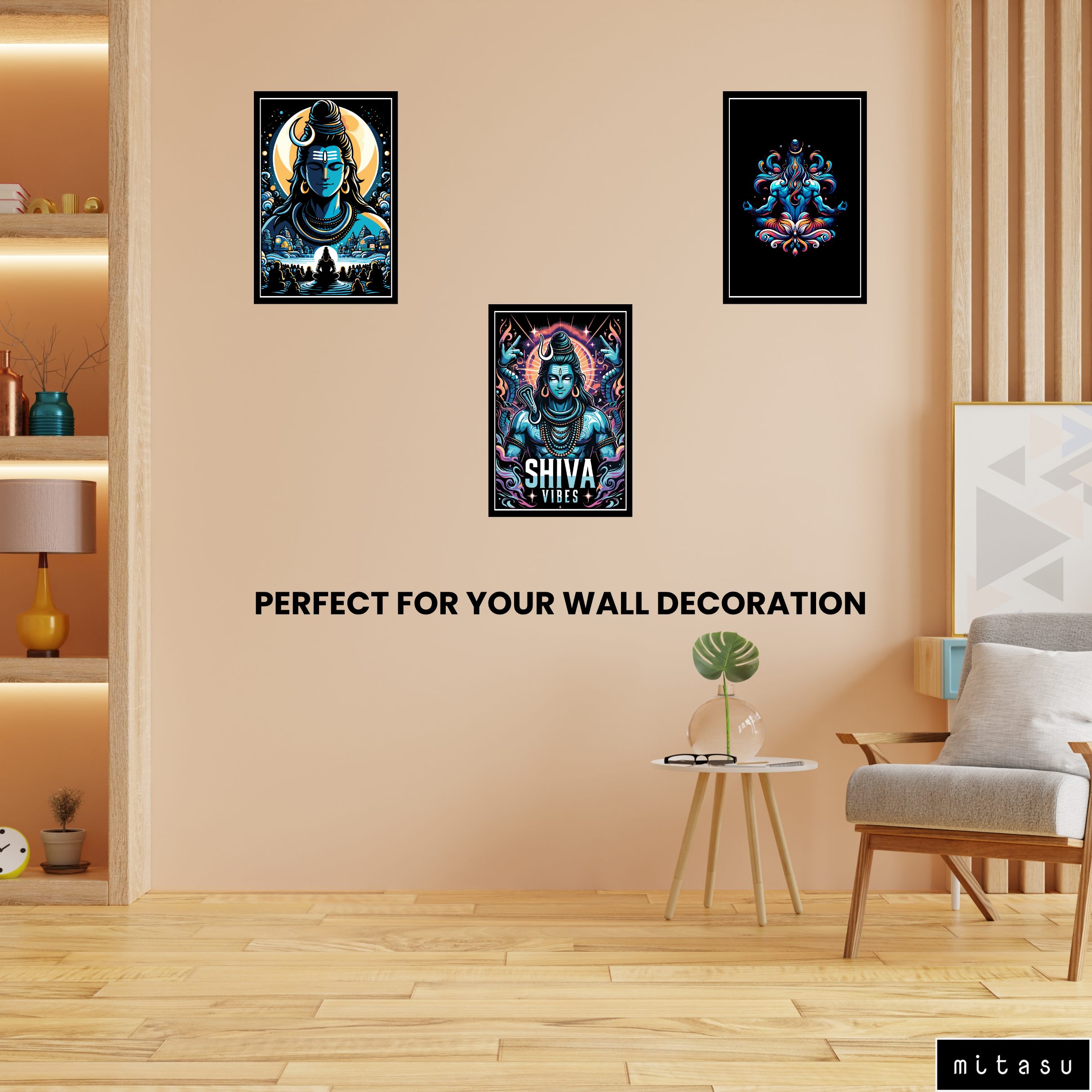LORD SHIVA SET OF 3 FRAMES| PACK 8 | EACH FRAME "12X18" INCH