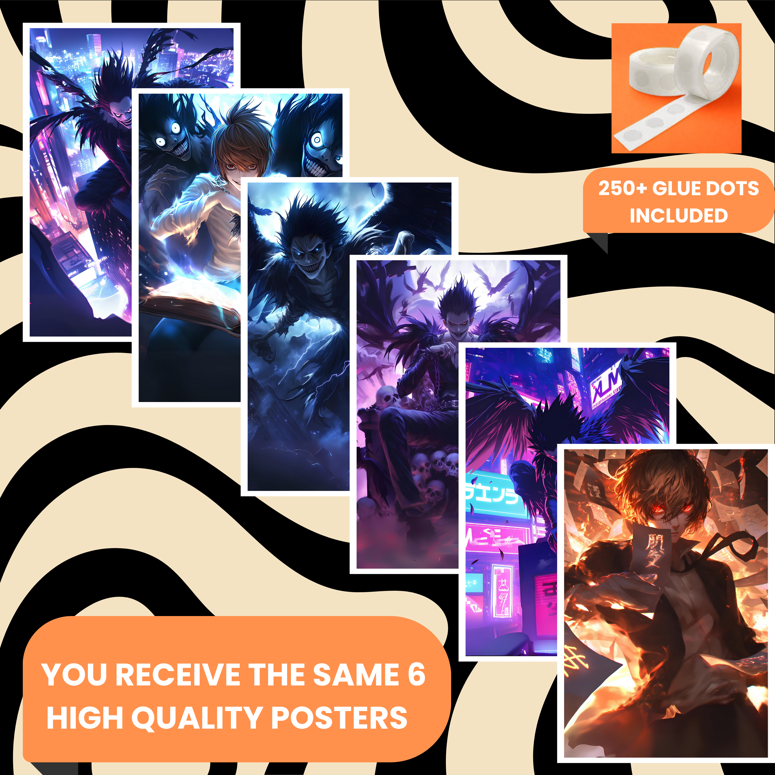 DEATH NOTE PACK OF 6 POSTERS SET 3